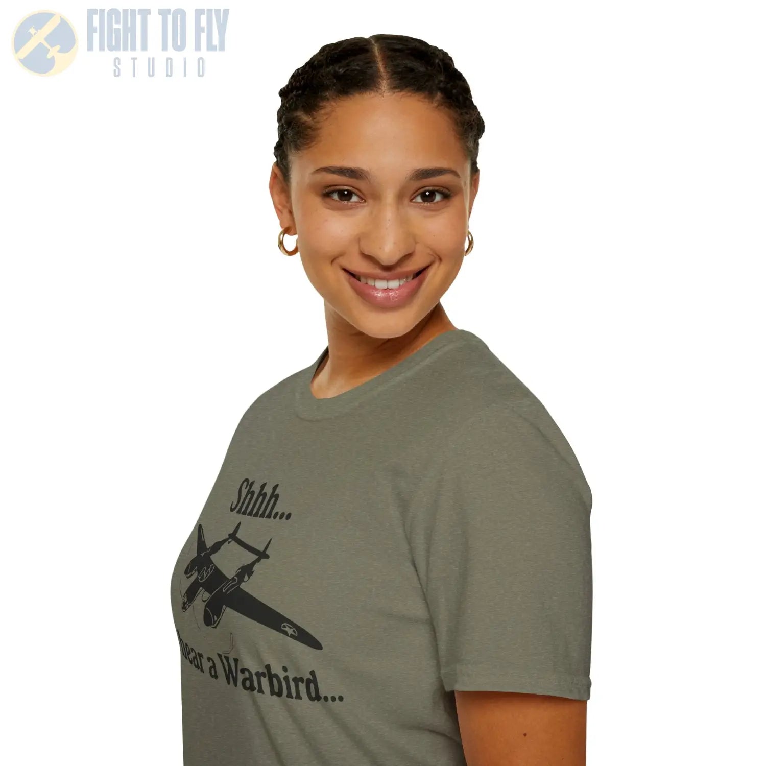 Shhh... I Hear a Warbird - P-38 - T-Shirt - Pilot gifts - WWII warbird t-shirt