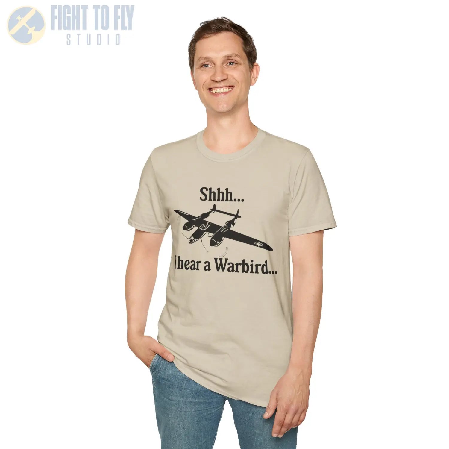 Shhh... I Hear a Warbird - P-38 - T-Shirt - Pilot gifts - WWII warbird t-shirt