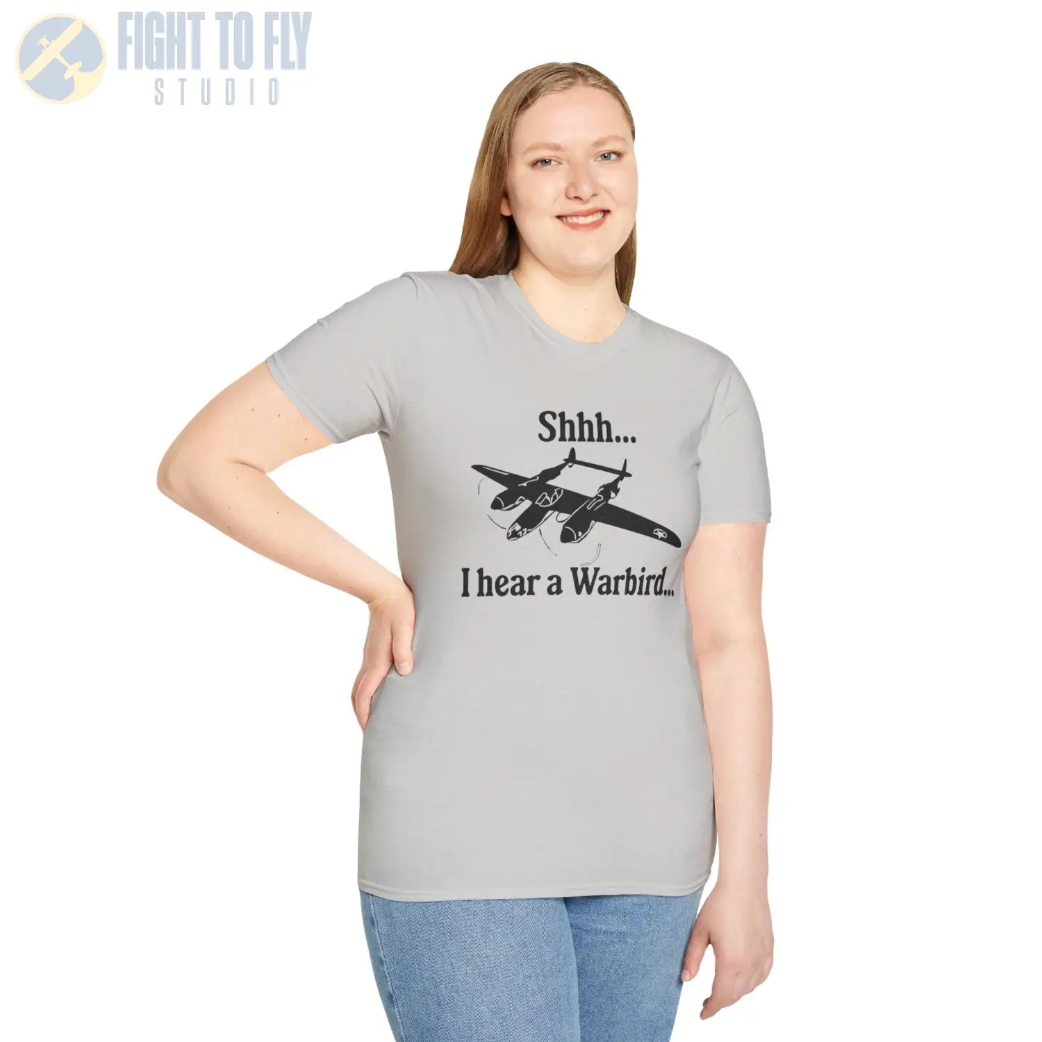 Shhh... I Hear a Warbird - P-38 - T-Shirt - Pilot gifts - WWII warbird t-shirt