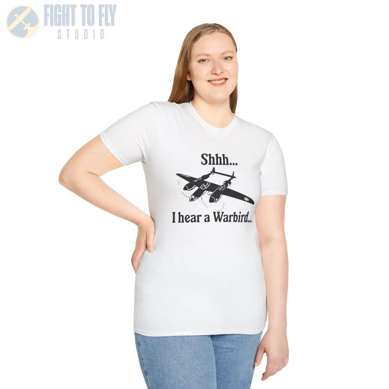 Shhh... I Hear a Warbird - P-38 - T-Shirt - Pilot gifts - WWII warbird t-shirt