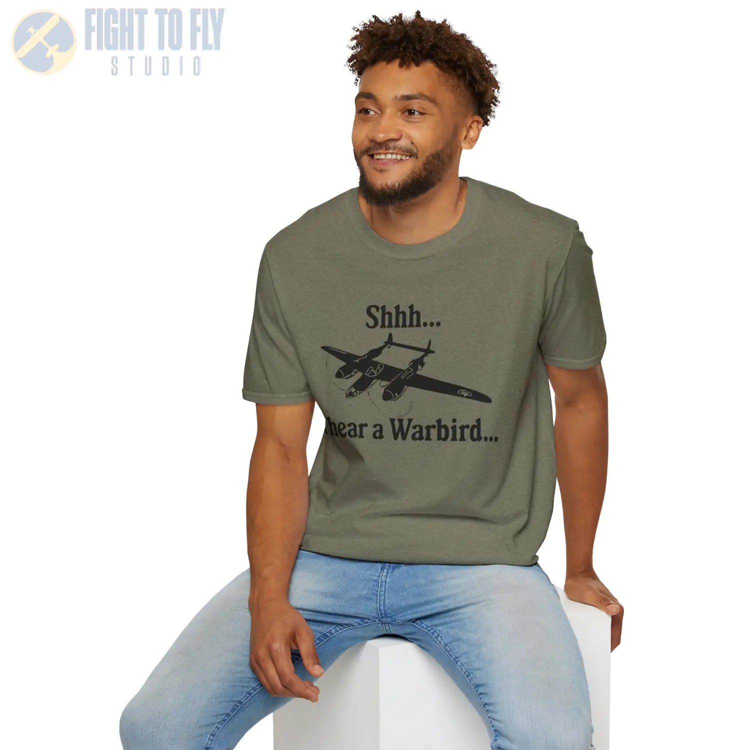 Shhh... I Hear a Warbird - P-38 - T-Shirt - Pilot gifts - WWII warbird t-shirt