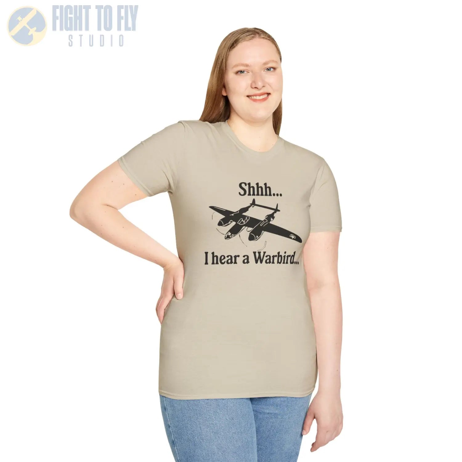 Shhh... I Hear a Warbird - P-38 - T-Shirt - Pilot gifts - WWII warbird t-shirt