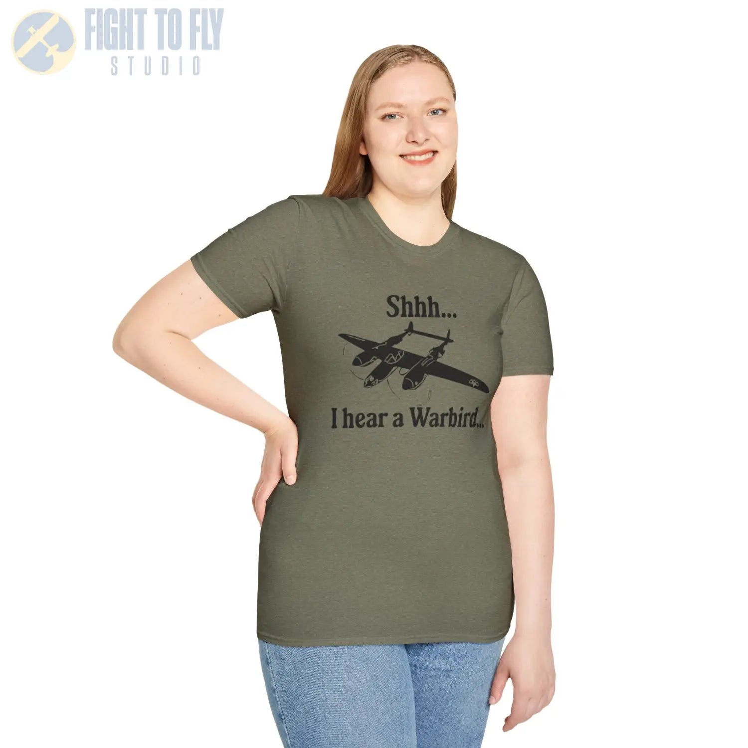 Shhh... I Hear a Warbird - P-38 - T-Shirt - Pilot gifts - WWII warbird t-shirt
