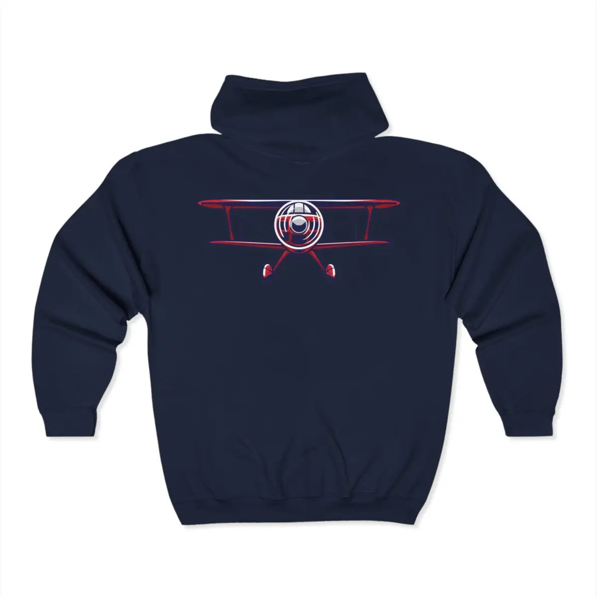 Sporty Biplane Full Zip Hoodie - Pilot gifts - WWII warbird t-shirt