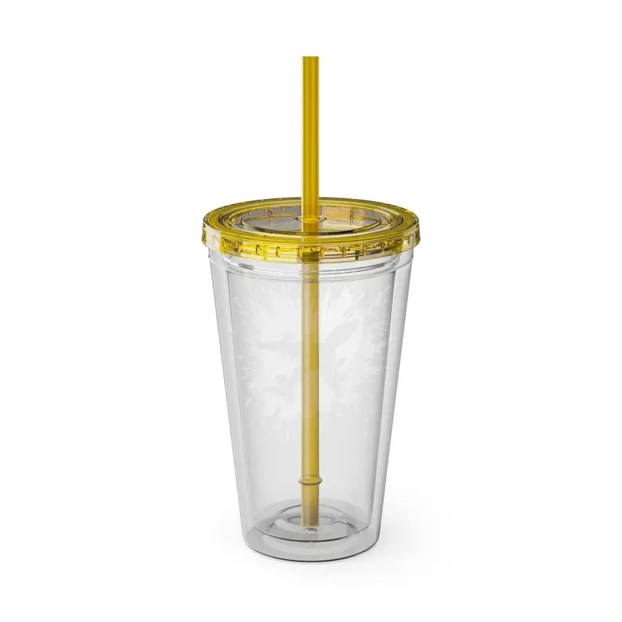 Sunsplash 16oz Tumbler with Straw - Colorful Drinkware for Summer Fun Ideal Gift Parties and Outdoor Activities - Mug