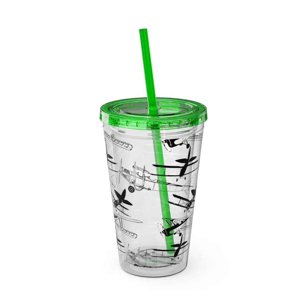Sunsplash 16oz Tumbler with Straw - Stylish Drinkware for Daily Hydration - Mug - Pilot gifts - WWII warbird t-shirt