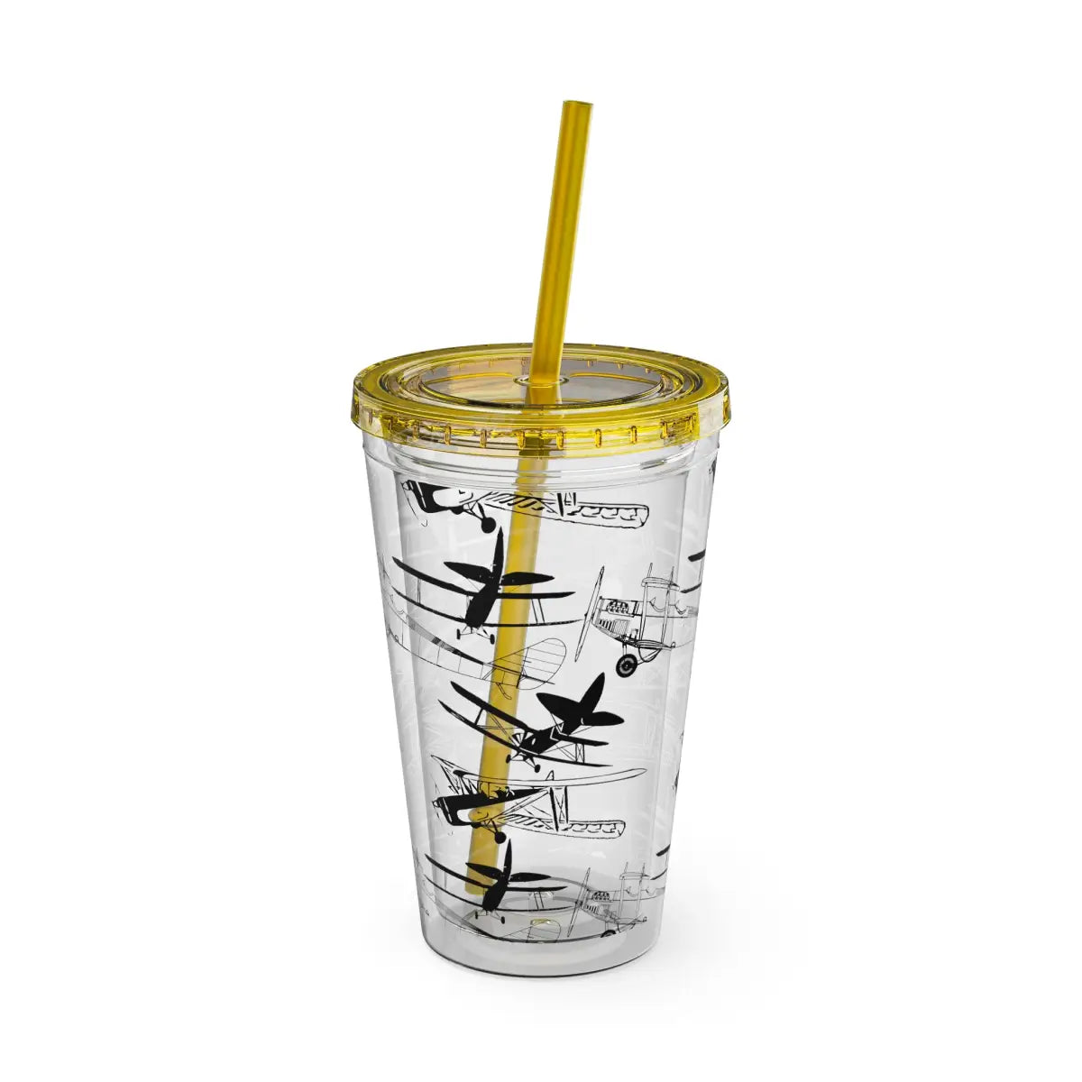 Sunsplash 16oz Tumbler with Straw - Stylish Drinkware for Daily Hydration - Mug - Pilot gifts - WWII warbird t-shirt