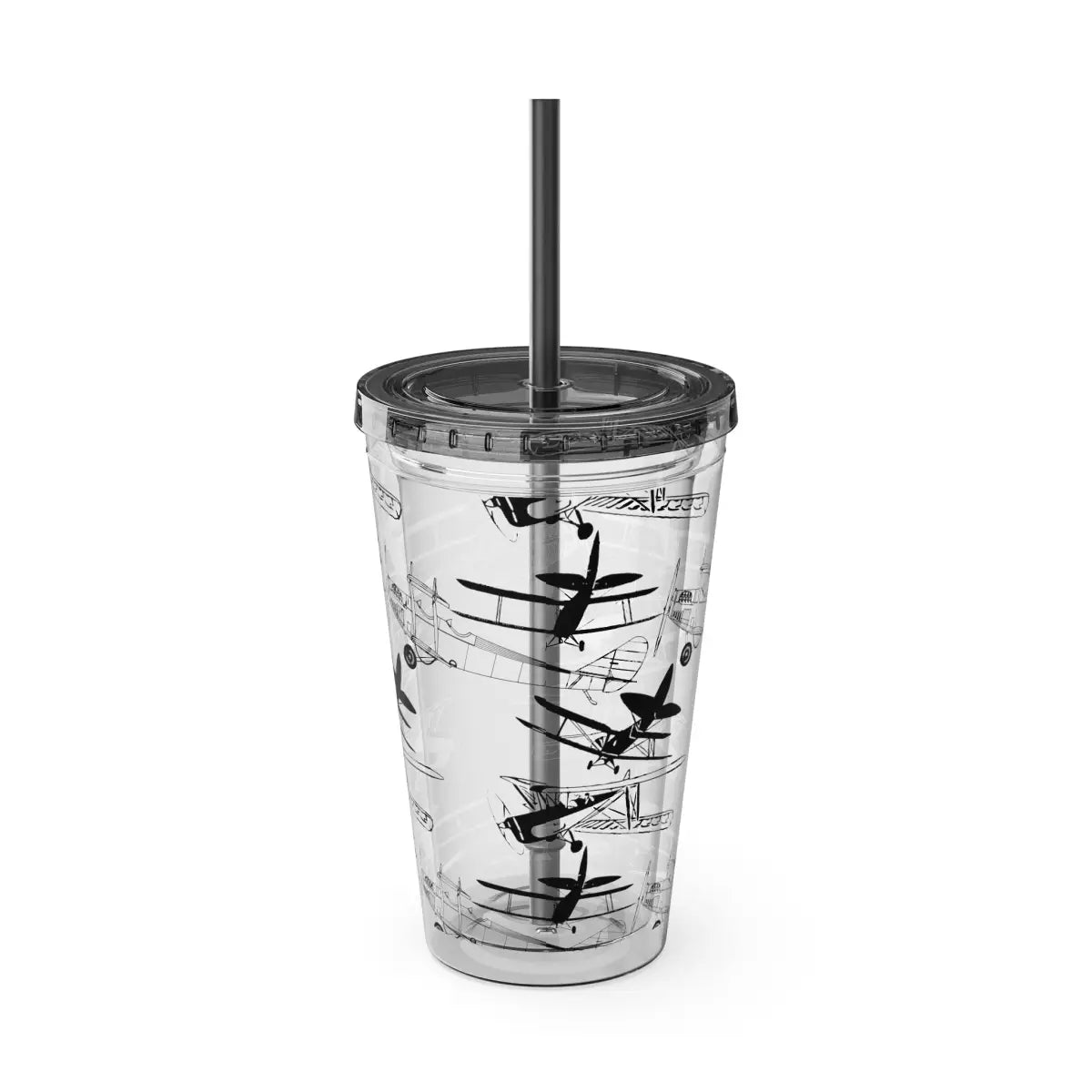 Sunsplash 16oz Tumbler with Straw - Stylish Drinkware for Daily Hydration - Mug - Pilot gifts - WWII warbird t-shirt
