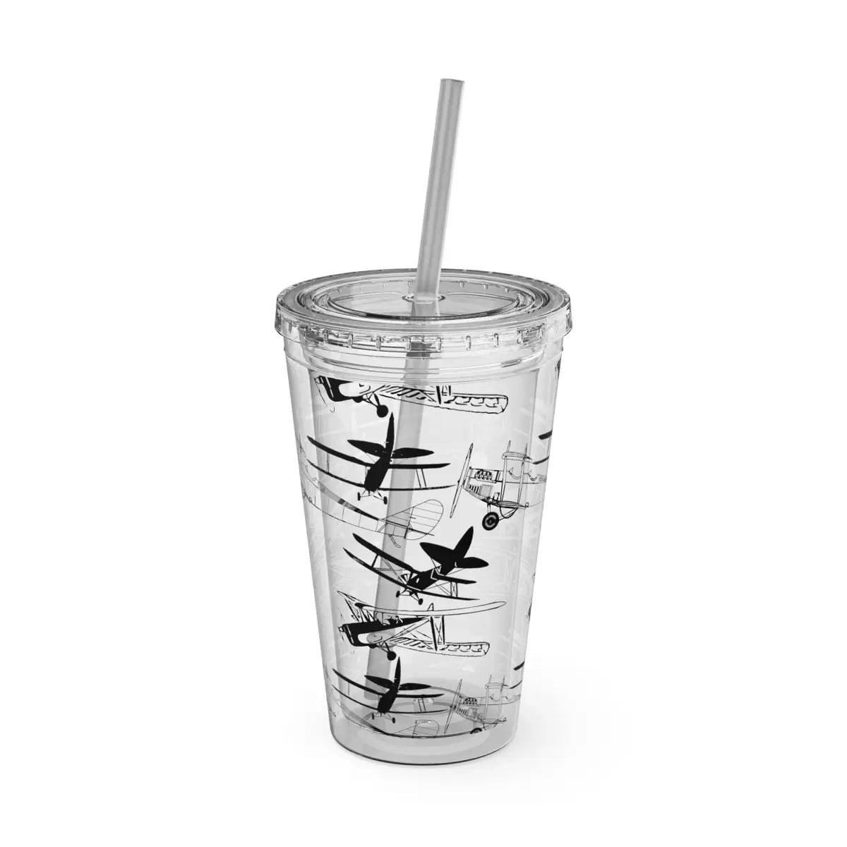Sunsplash 16oz Tumbler with Straw - Stylish Drinkware for Daily Hydration - Mug - Pilot gifts - WWII warbird t-shirt