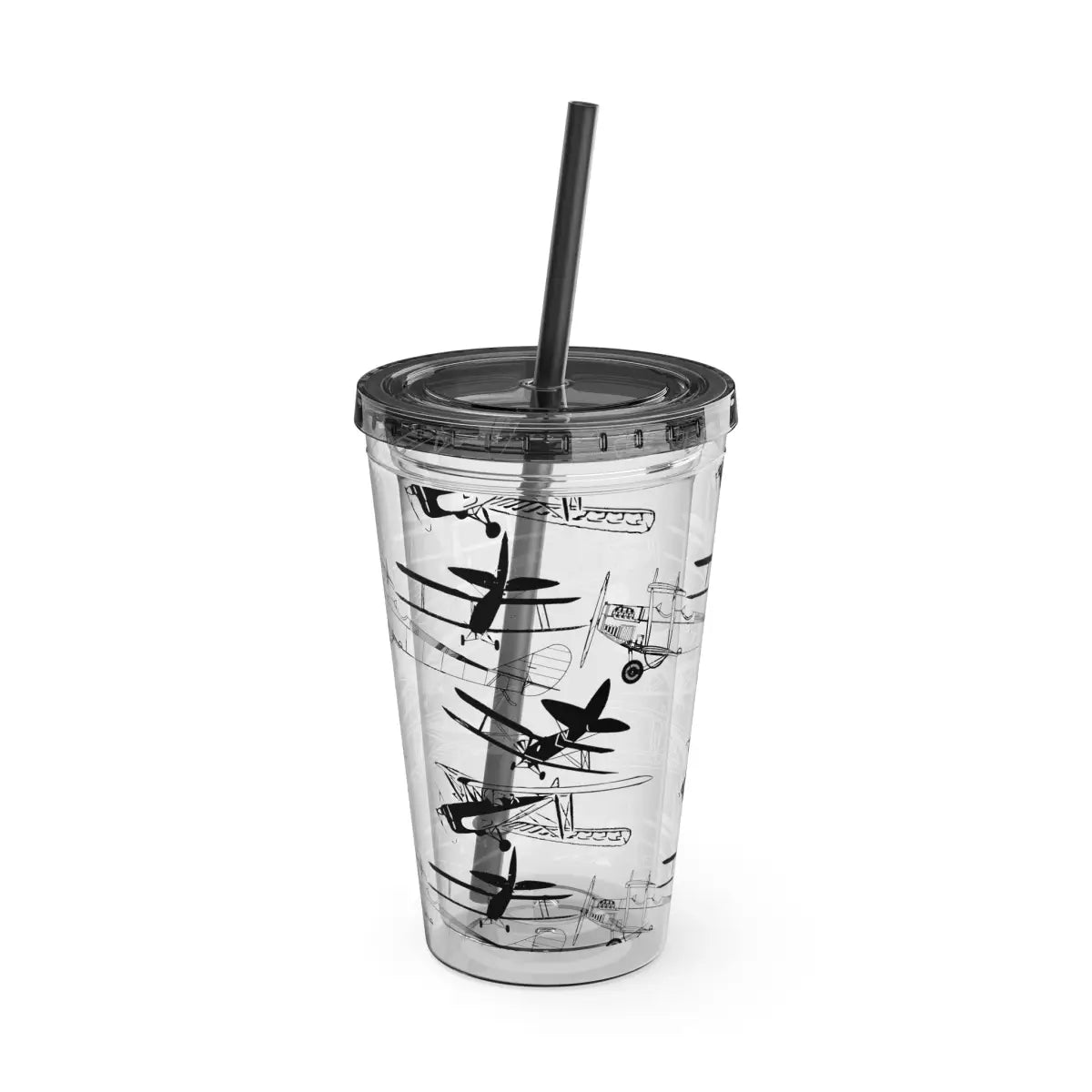 Sunsplash 16oz Tumbler with Straw - Stylish Drinkware for Daily Hydration - Mug - Pilot gifts - WWII warbird t-shirt