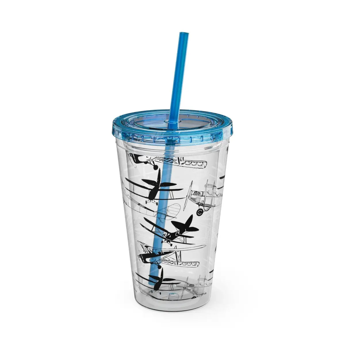 Sunsplash 16oz Tumbler with Straw - Stylish Drinkware for Daily Hydration - Mug - Pilot gifts - WWII warbird t-shirt