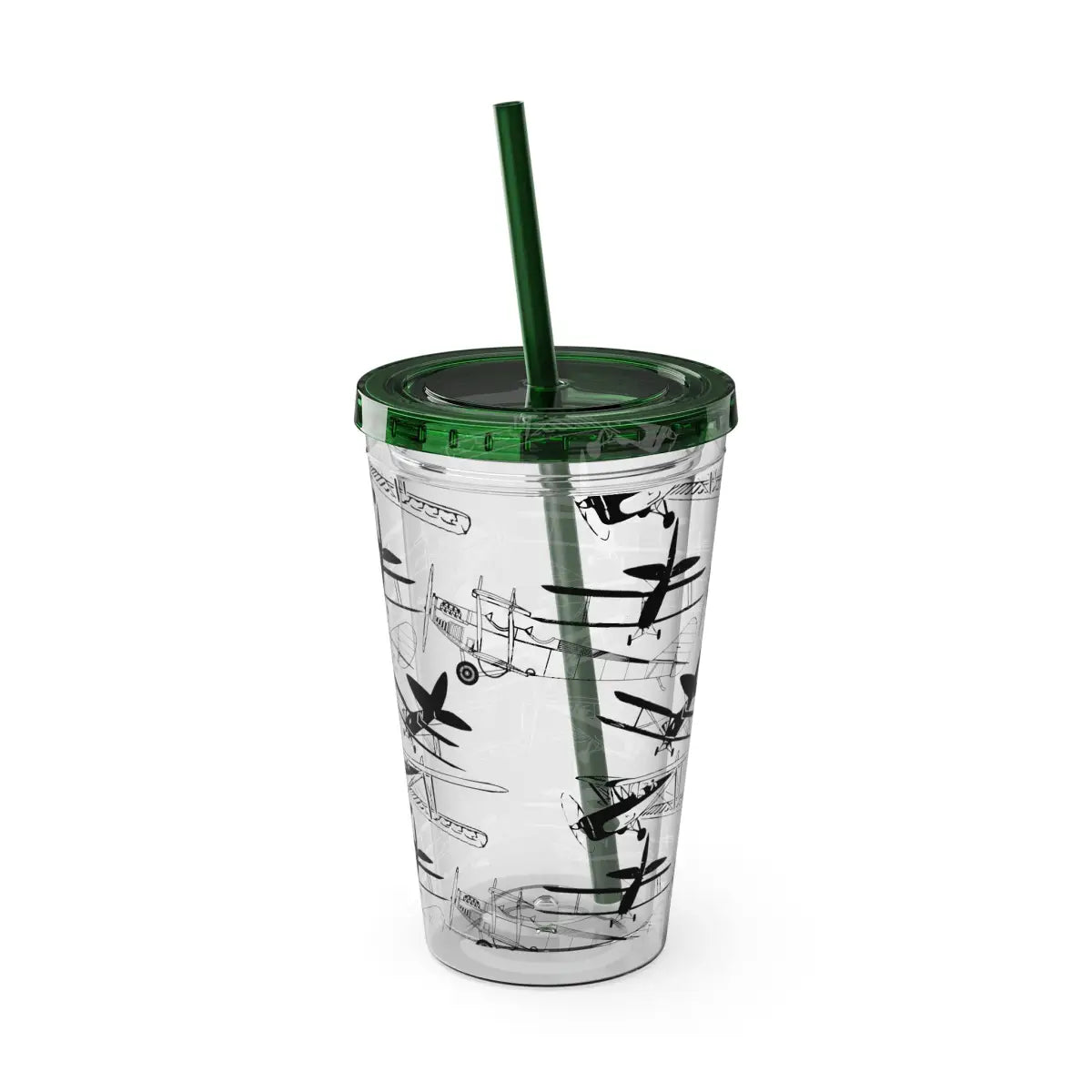 Sunsplash 16oz Tumbler with Straw - Stylish Drinkware for Daily Hydration - Mug - Pilot gifts - WWII warbird t-shirt