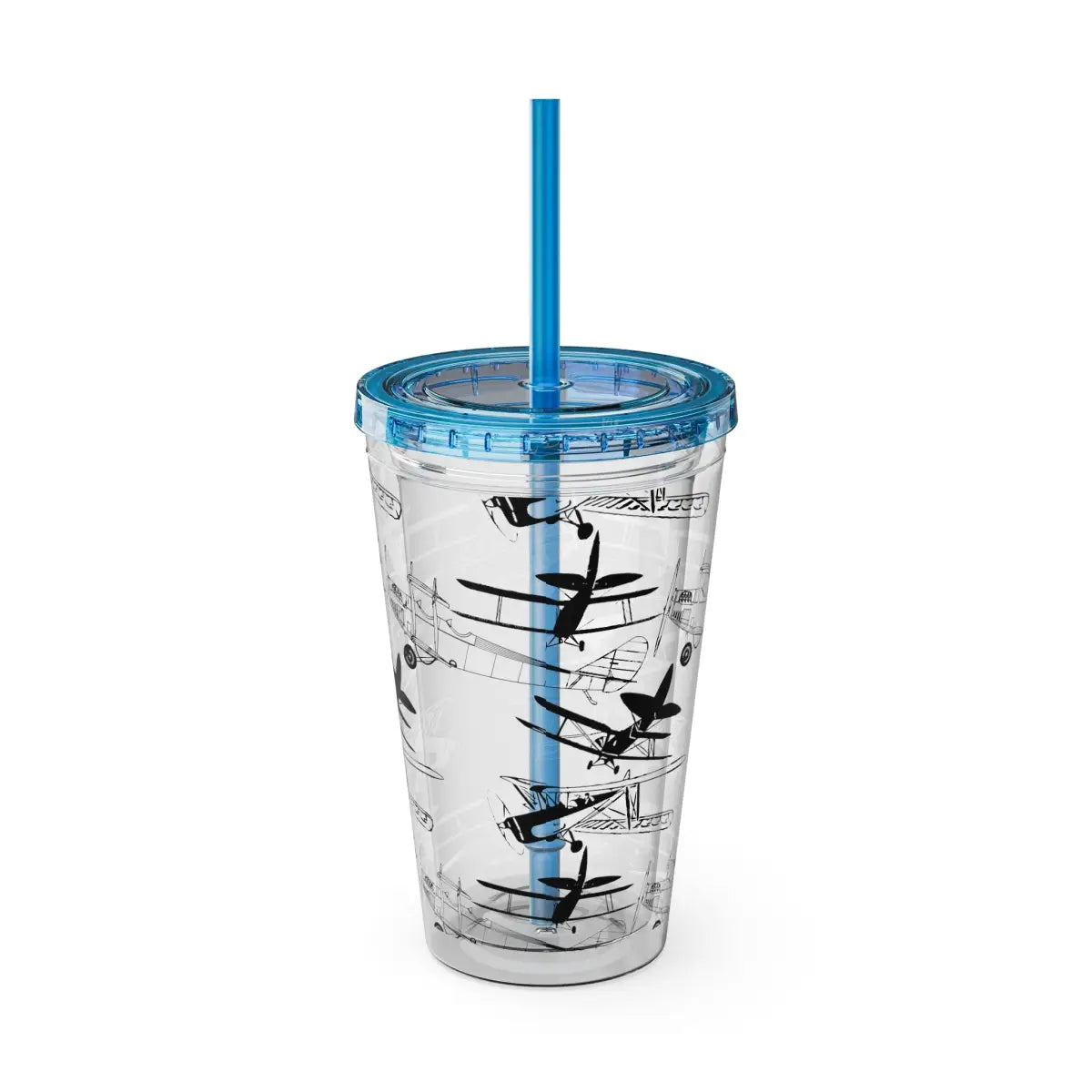 Sunsplash 16oz Tumbler with Straw - Stylish Drinkware for Daily Hydration - Mug - Pilot gifts - WWII warbird t-shirt