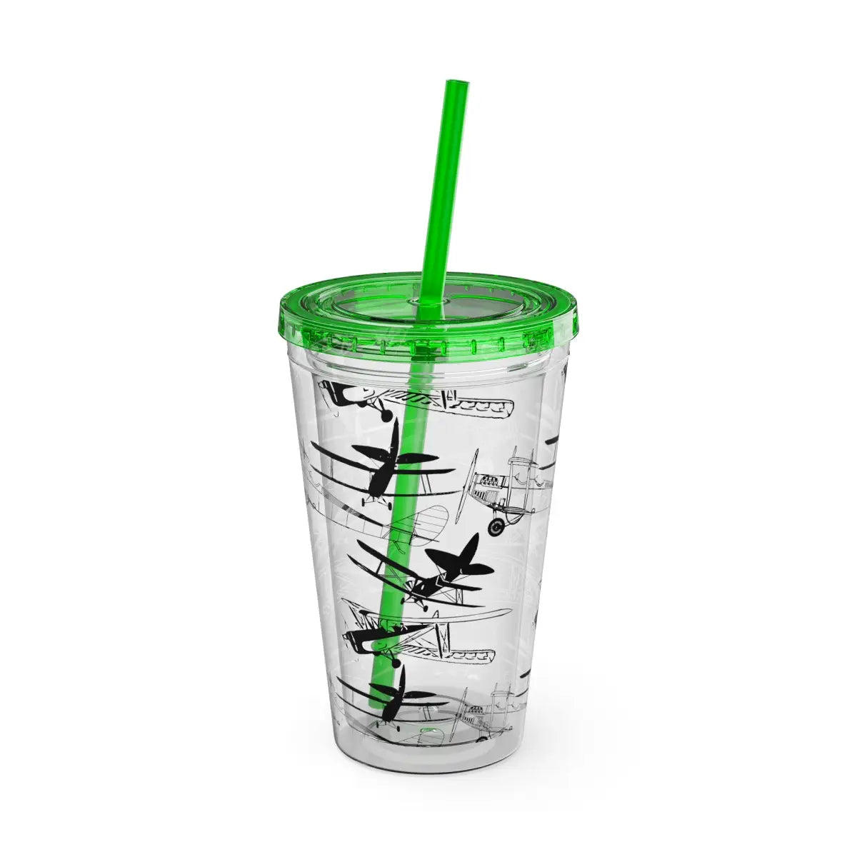 Sunsplash 16oz Tumbler with Straw - Stylish Drinkware for Daily Hydration - Mug - Pilot gifts - WWII warbird t-shirt