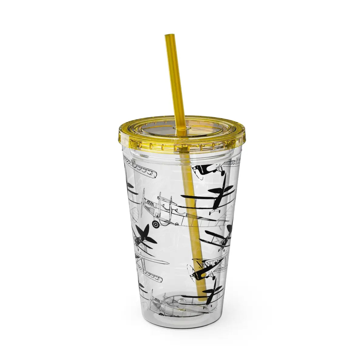 Sunsplash 16oz Tumbler with Straw - Stylish Drinkware for Daily Hydration - Mug - Pilot gifts - WWII warbird t-shirt