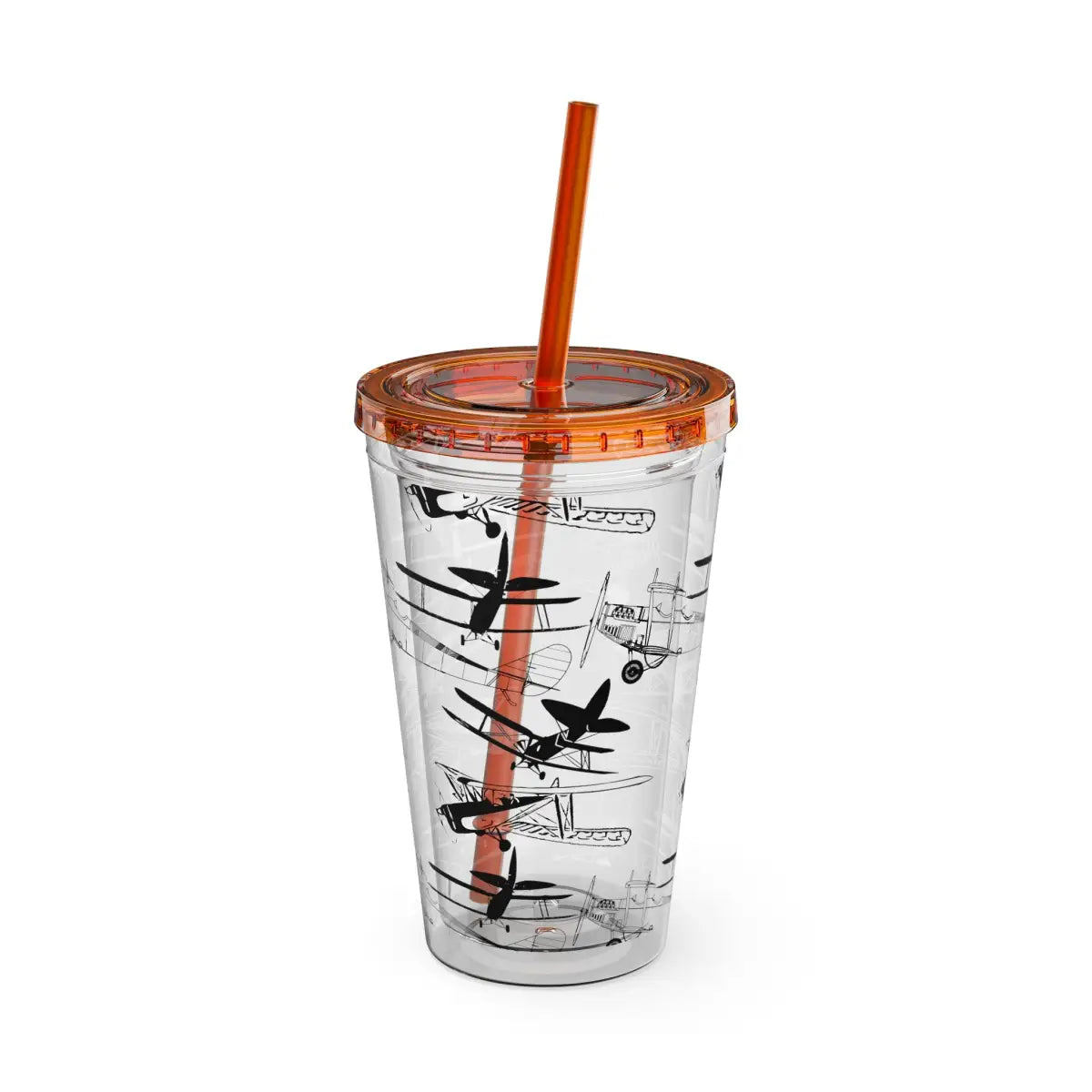 Sunsplash 16oz Tumbler with Straw - Stylish Drinkware for Daily Hydration - Mug - Pilot gifts - WWII warbird t-shirt