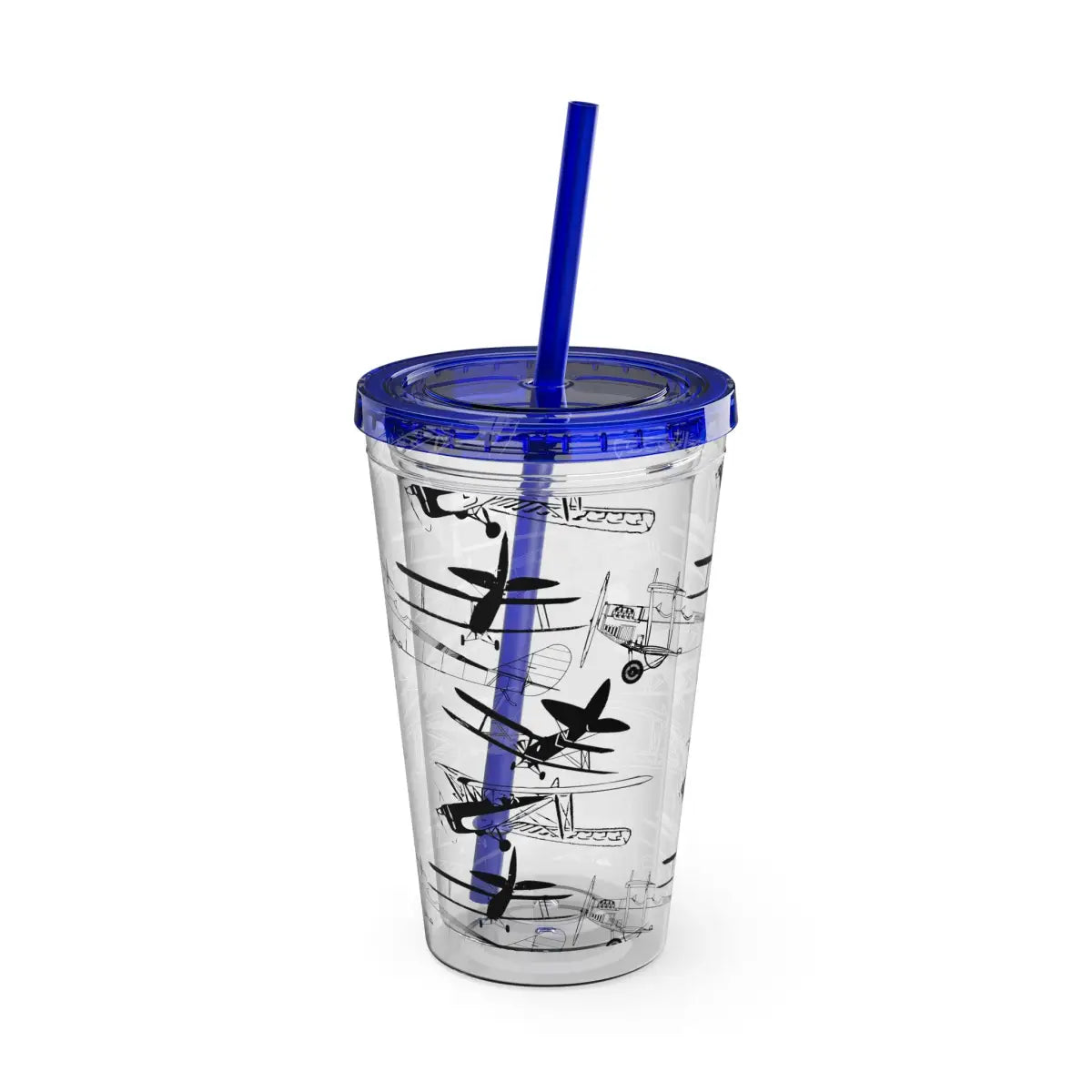 Sunsplash 16oz Tumbler with Straw - Stylish Drinkware for Daily Hydration - Mug - Pilot gifts - WWII warbird t-shirt
