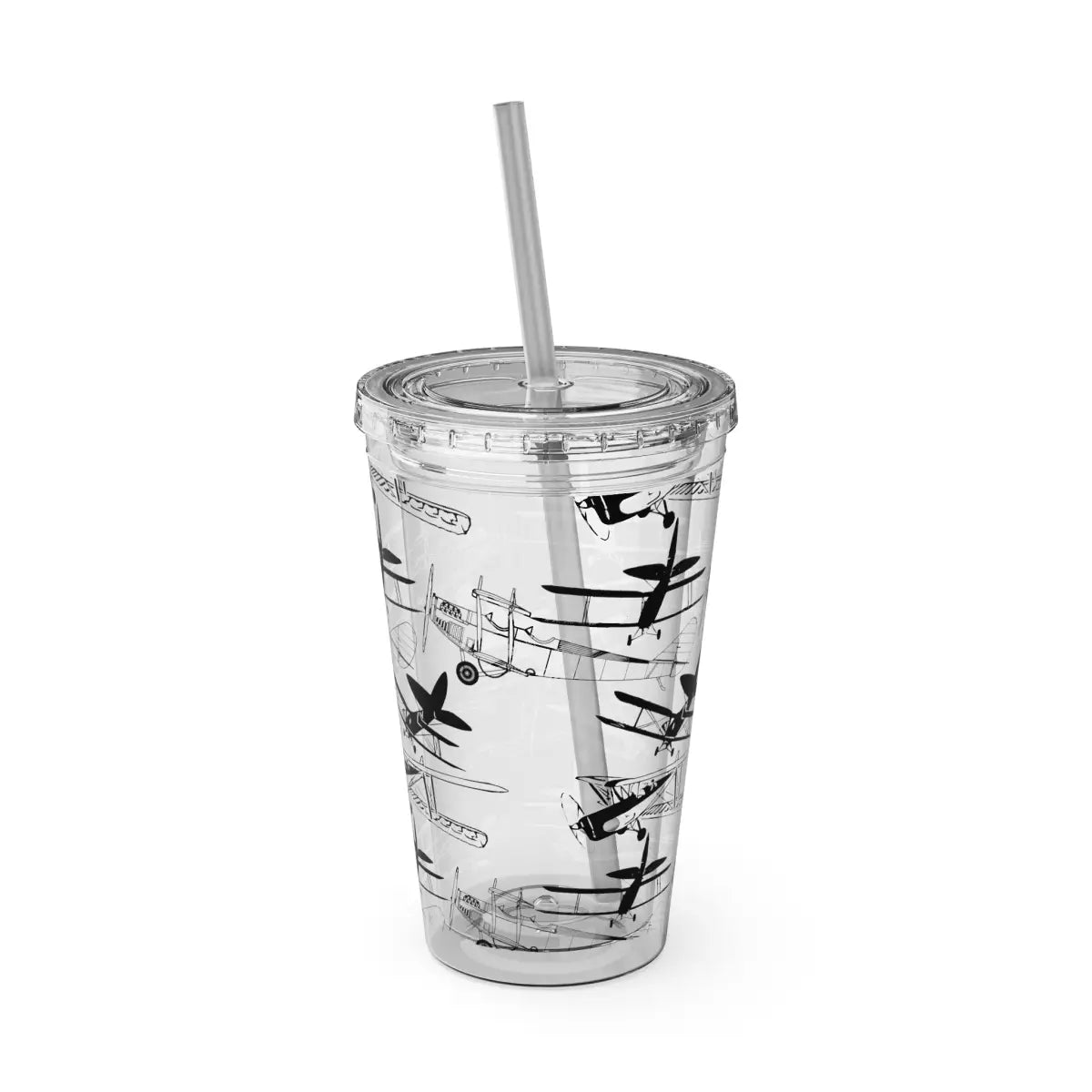 Sunsplash 16oz Tumbler with Straw - Stylish Drinkware for Daily Hydration - Mug - Pilot gifts - WWII warbird t-shirt