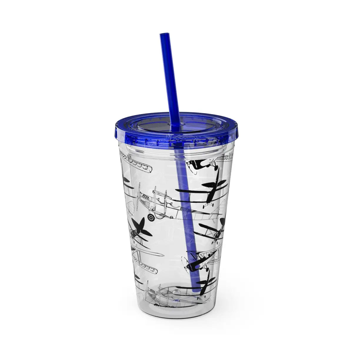 Sunsplash 16oz Tumbler with Straw - Stylish Drinkware for Daily Hydration - Mug - Pilot gifts - WWII warbird t-shirt