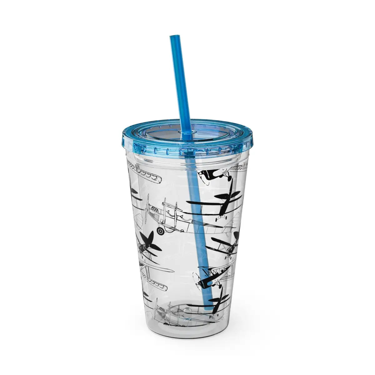 Sunsplash 16oz Tumbler with Straw - Stylish Drinkware for Daily Hydration - Mug - Pilot gifts - WWII warbird t-shirt