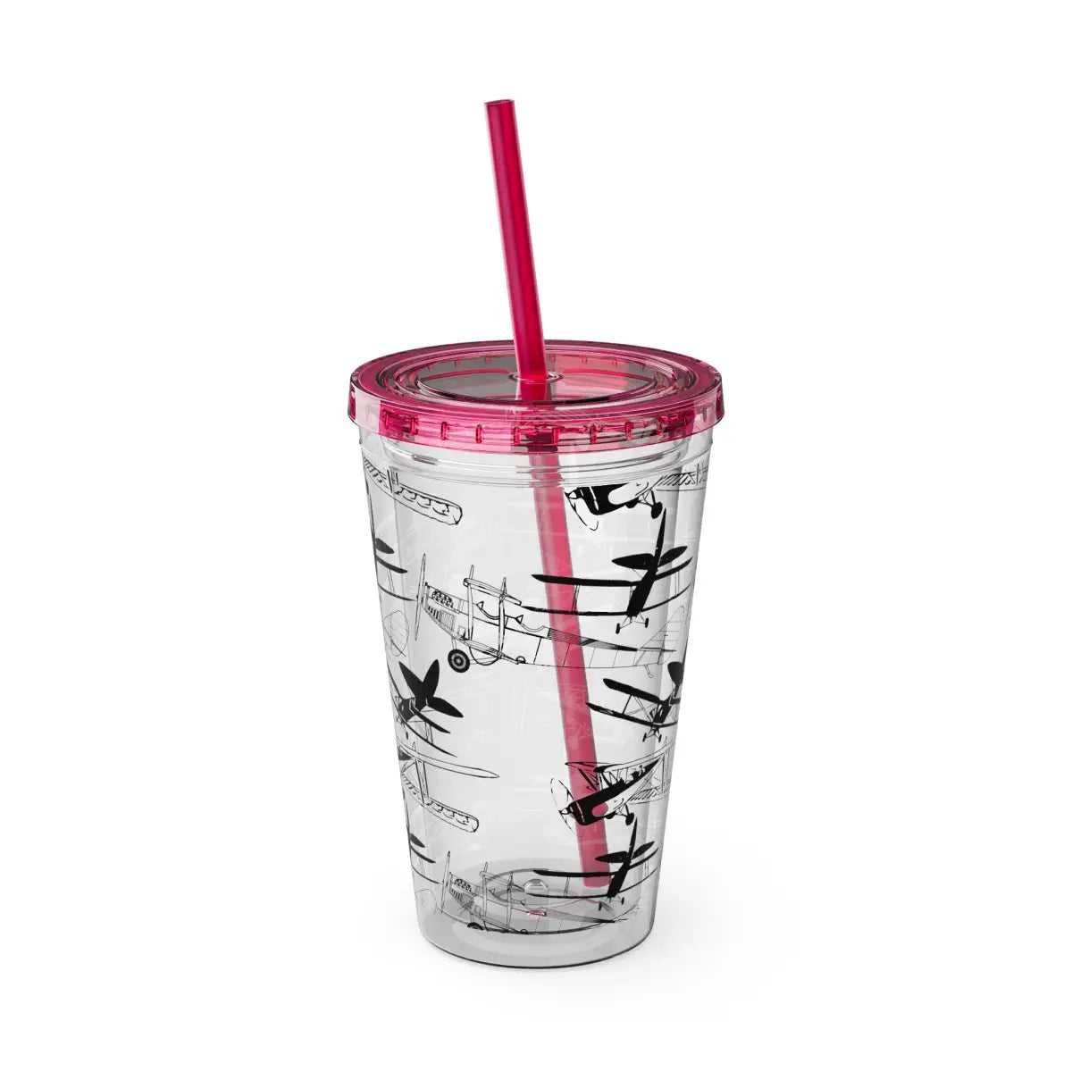 Sunsplash 16oz Tumbler with Straw - Stylish Drinkware for Daily Hydration - Mug - Pilot gifts - WWII warbird t-shirt