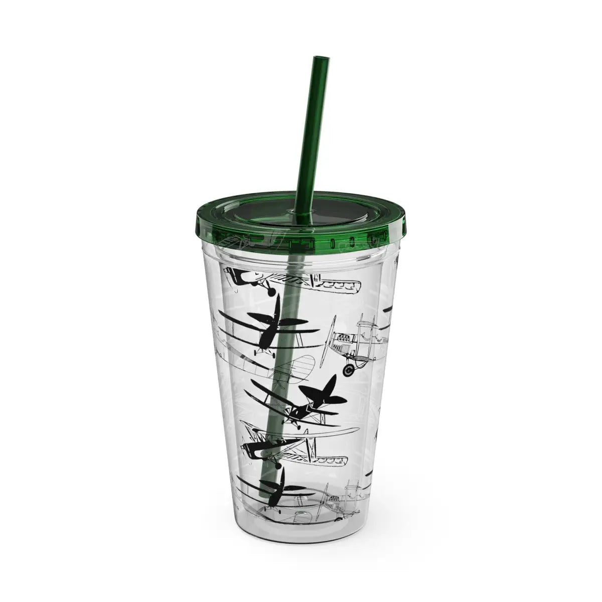 Sunsplash 16oz Tumbler with Straw - Stylish Drinkware for Daily Hydration - Mug - Pilot gifts - WWII warbird t-shirt