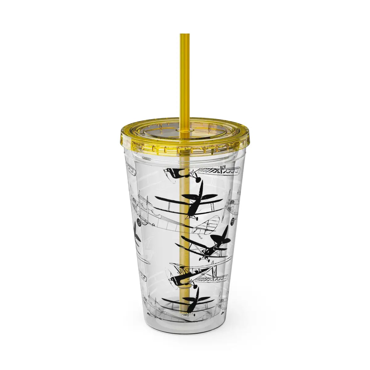 Sunsplash 16oz Tumbler with Straw - Stylish Drinkware for Daily Hydration - Mug - Pilot gifts - WWII warbird t-shirt