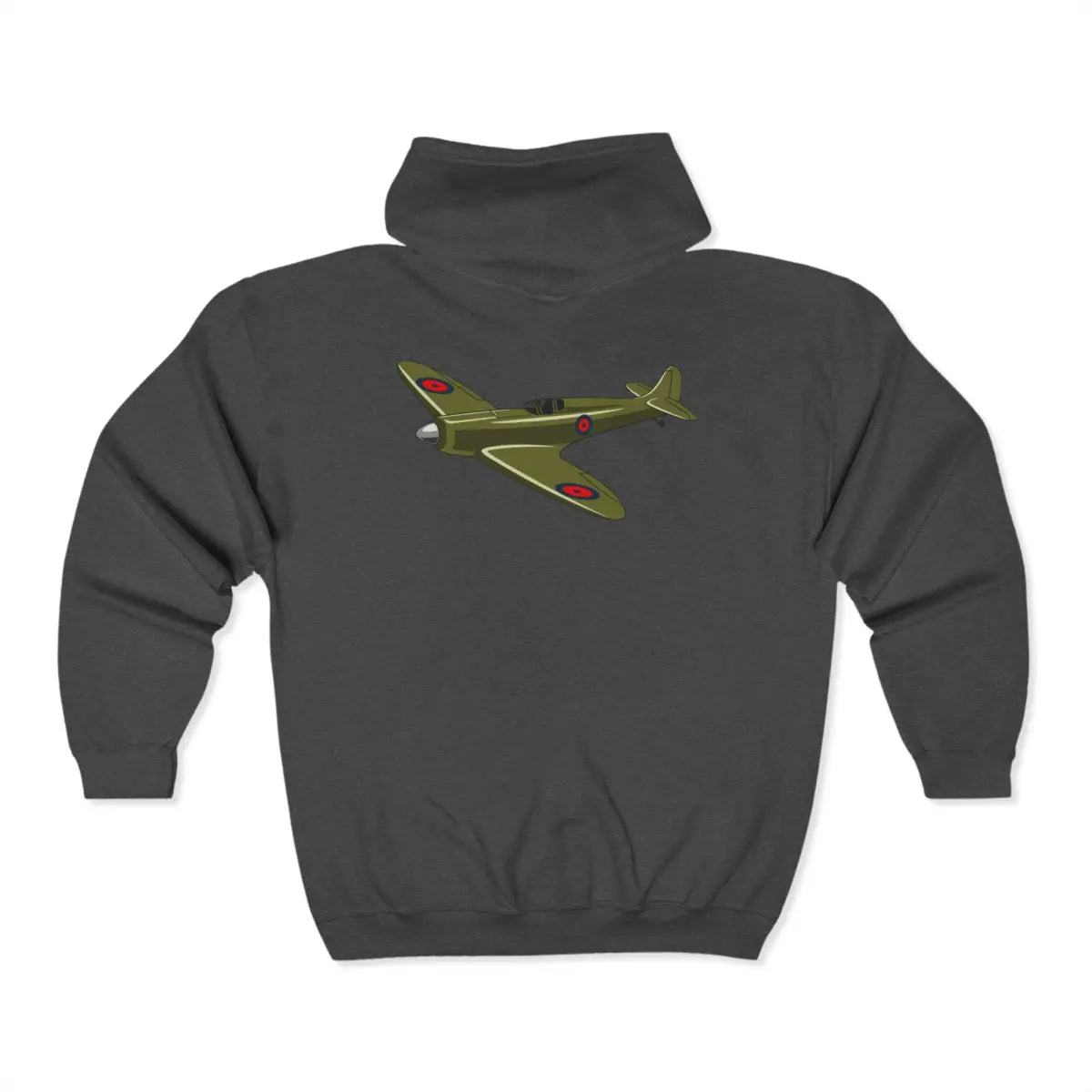 Supermarine Spitfire Full Zip Hoodie - Pilot gifts - WWII warbird t-shirt
