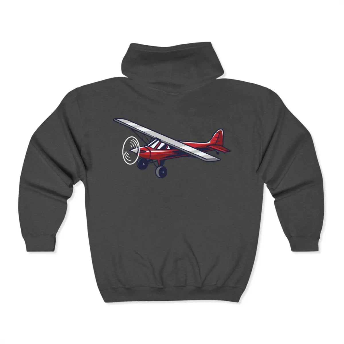 Taildragger Bush Plane Full Zip Hoodie - Pilot gifts - WWII warbird t-shirt