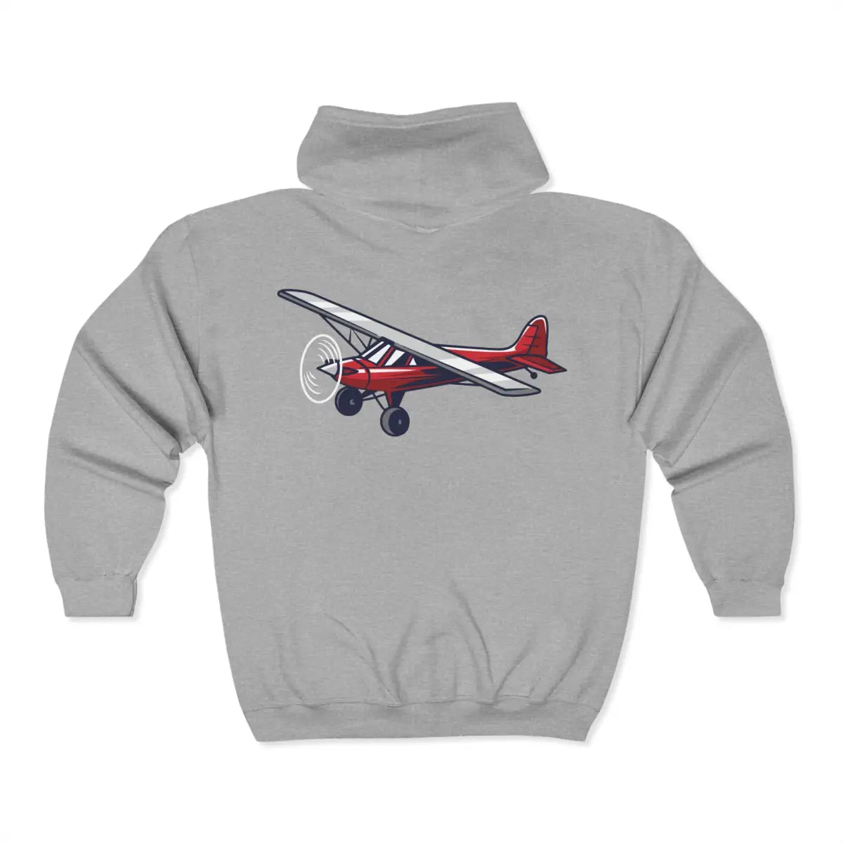 Taildragger Bush Plane Full Zip Hoodie - Pilot gifts - WWII warbird t-shirt