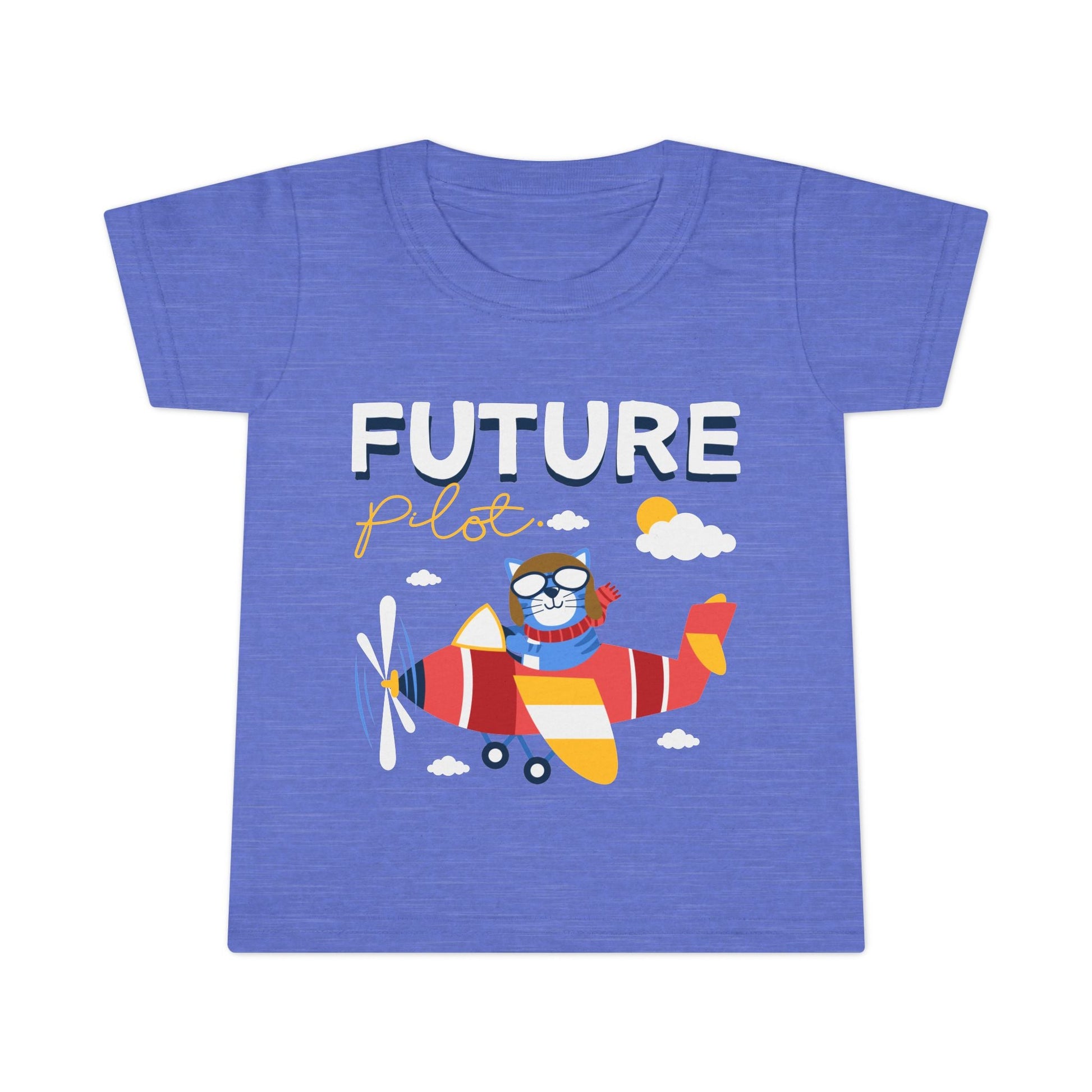 Toddler Future Pilot T-Shirt Kids Plane Shirt Aviation Gift - Heather Royal / 4T - clothes