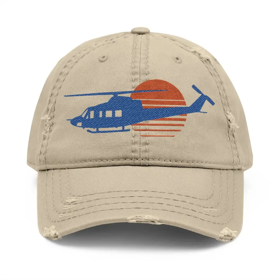 UH-1H Huey Distressed Hat (Embroidery) - Hats - Pilot gifts - WWII warbird t-shirt