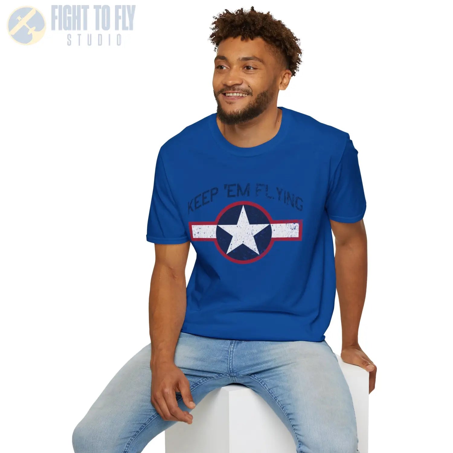 USAAF Roundel “Keep ’Em Flying” 1943 Red Outline - T-Shirt - Pilot gifts - WWII warbird t-shirt