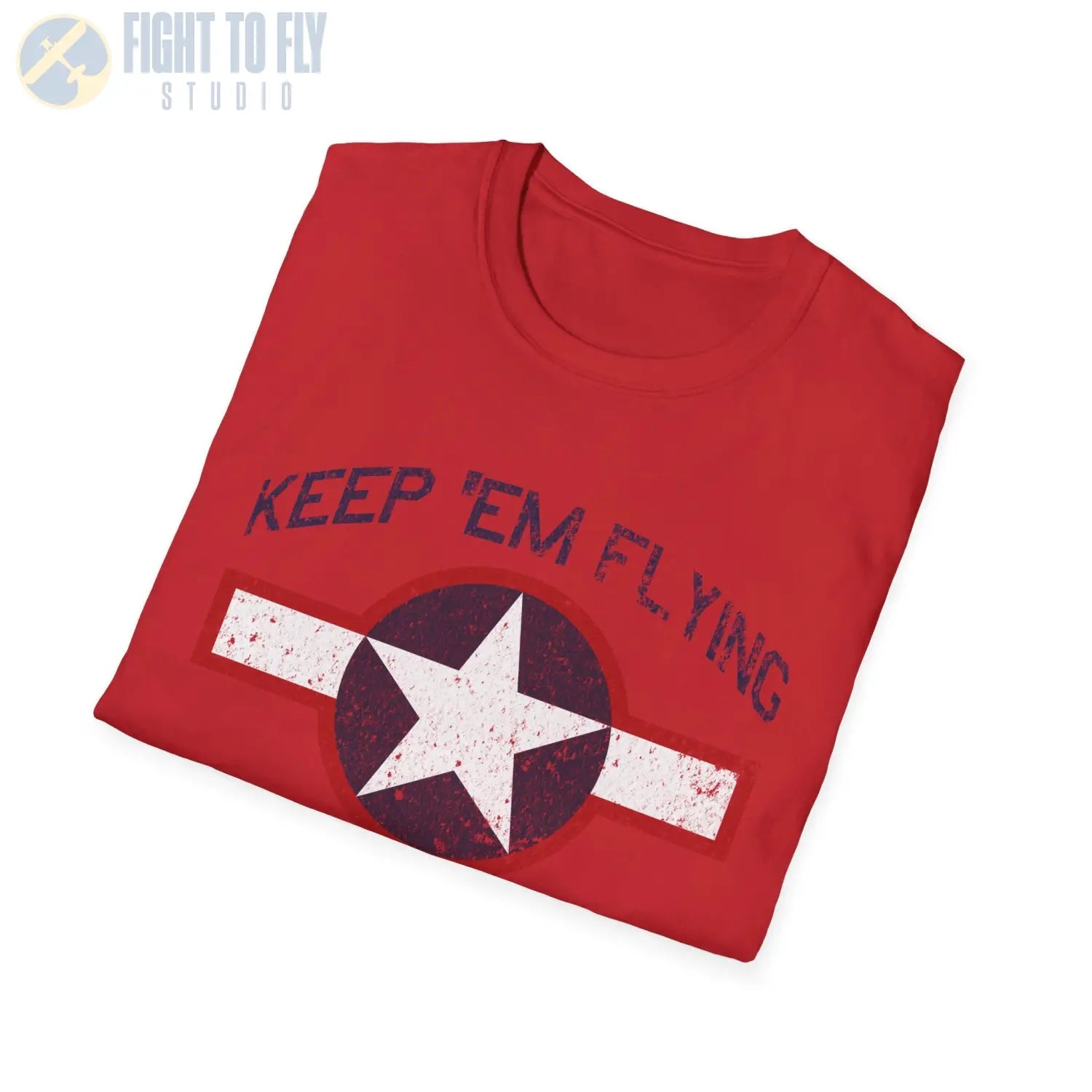 USAAF Roundel “Keep ’Em Flying” 1943 Red Outline - T-Shirt - Pilot gifts - WWII warbird t-shirt