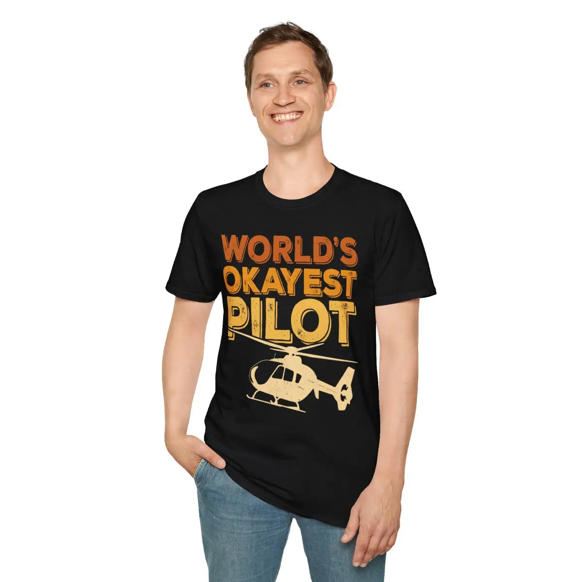 World’s Okayest Helicopter Pilot T-Shirt - gifts - WWII warbird t-shirt