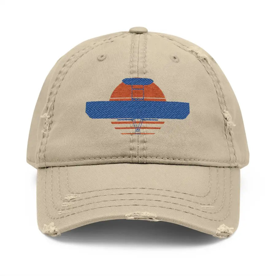 Wright Flyer Distressed Hat (Embroidery) - Hats - Pilot gifts - WWII warbird t-shirt