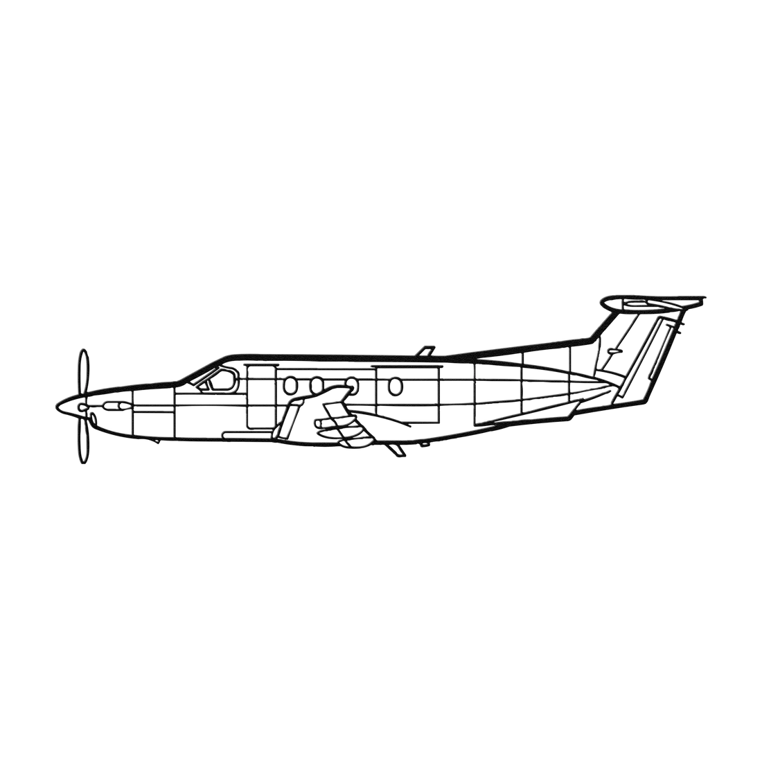 PC-12 Die Cut Metal Wall Art