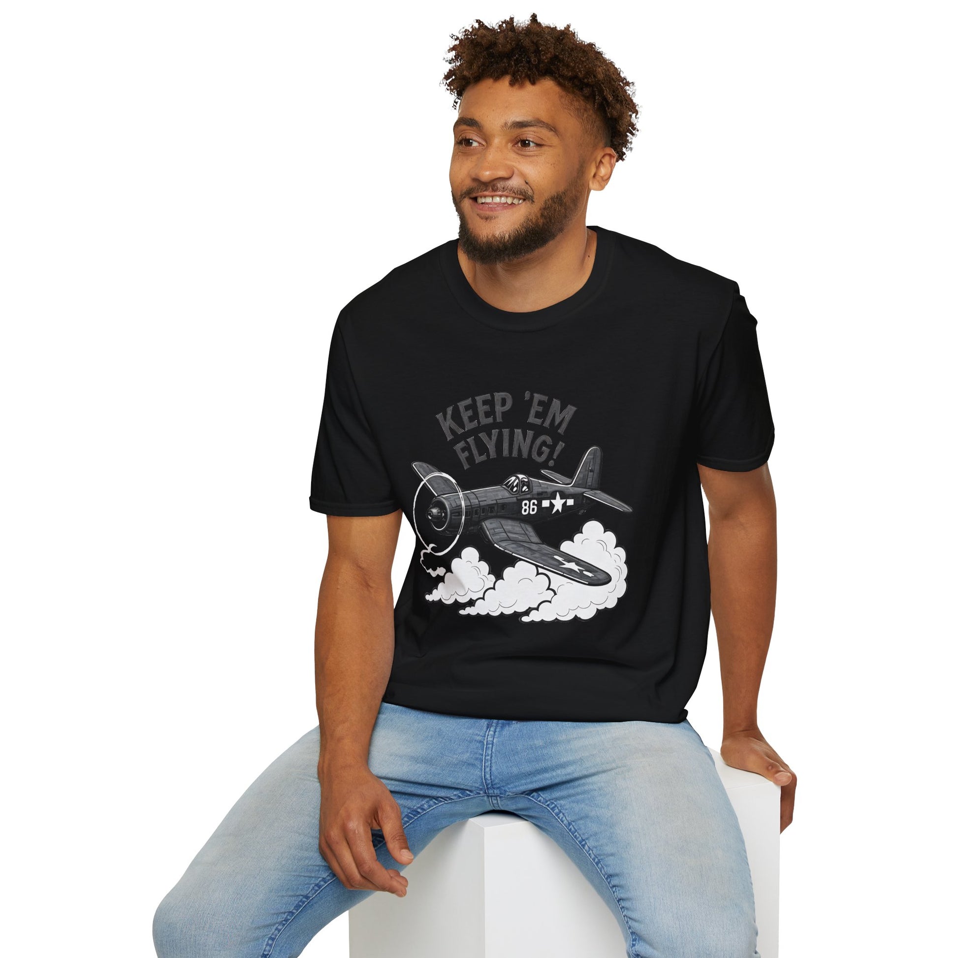 F4U Corsair Premium T-Shirt – “Keep ’Em Flying!” Bent-Wing WWII Fighter Tee - Pilot gifts - warbird t-shirt