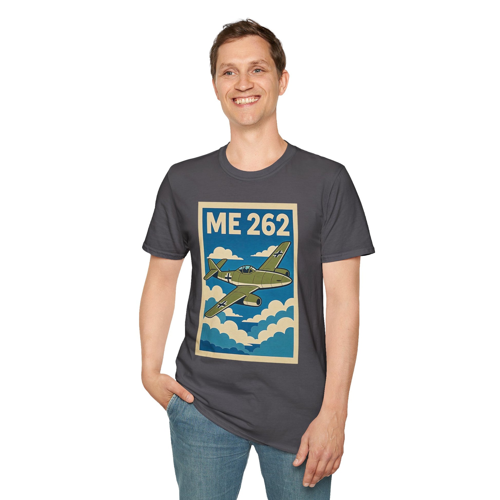 Me 262 Premium T-Shirt – WWII Jet Fighter Full Graphic Aviation Tee - Pilot gifts - warbird t-shirt