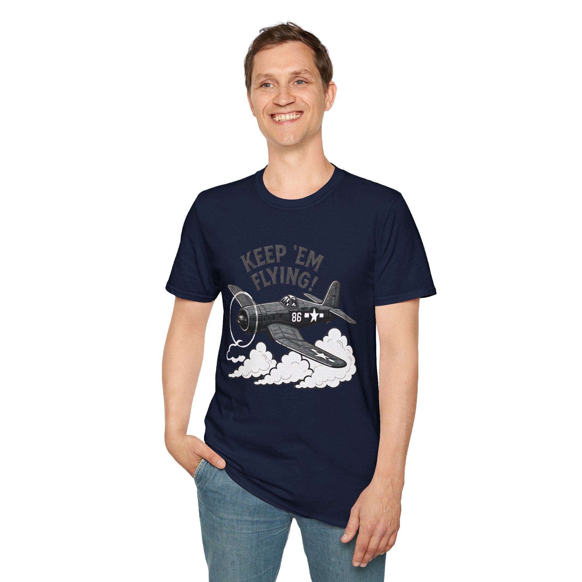 F4U Corsair Premium T-Shirt – “Keep ’Em Flying!” Bent-Wing WWII Fighter Tee - Pilot gifts - warbird t-shirt