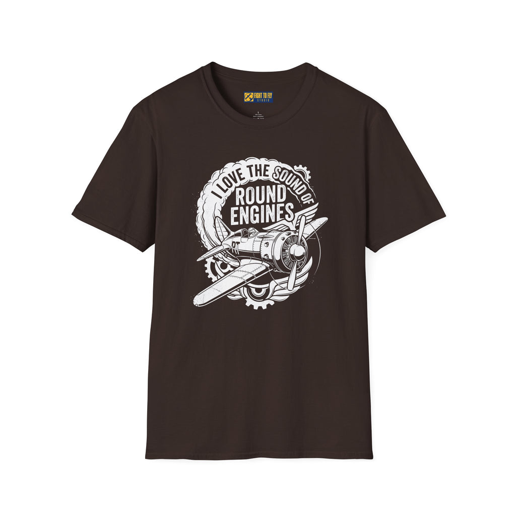 I Love the Sound of Round Engines Retro Aviation Tee