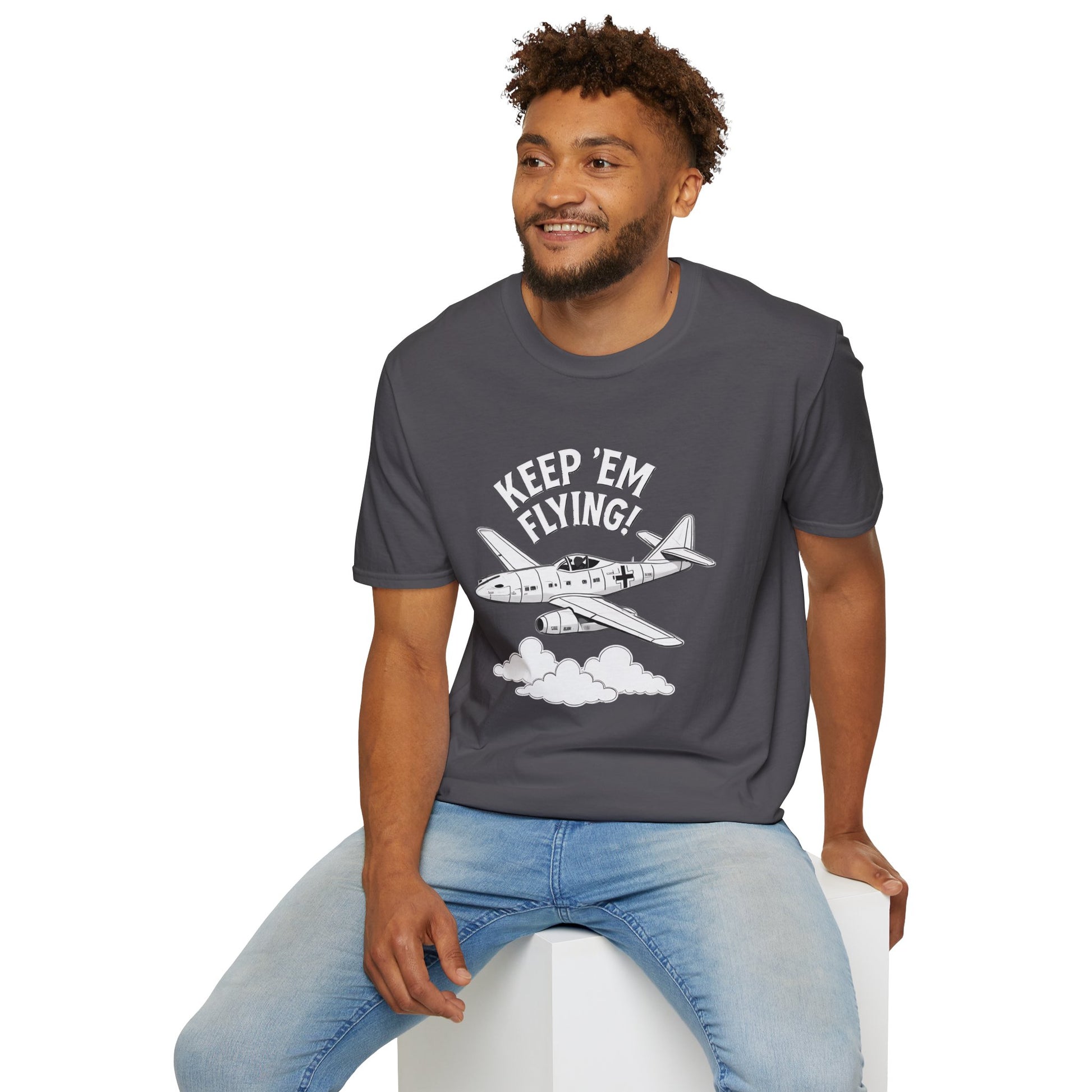 Me 262 Premium T-Shirt – “Keep ’Em Flying!” WWII Jet Fighter Graphic Tee - Pilot gifts - warbird t-shirt