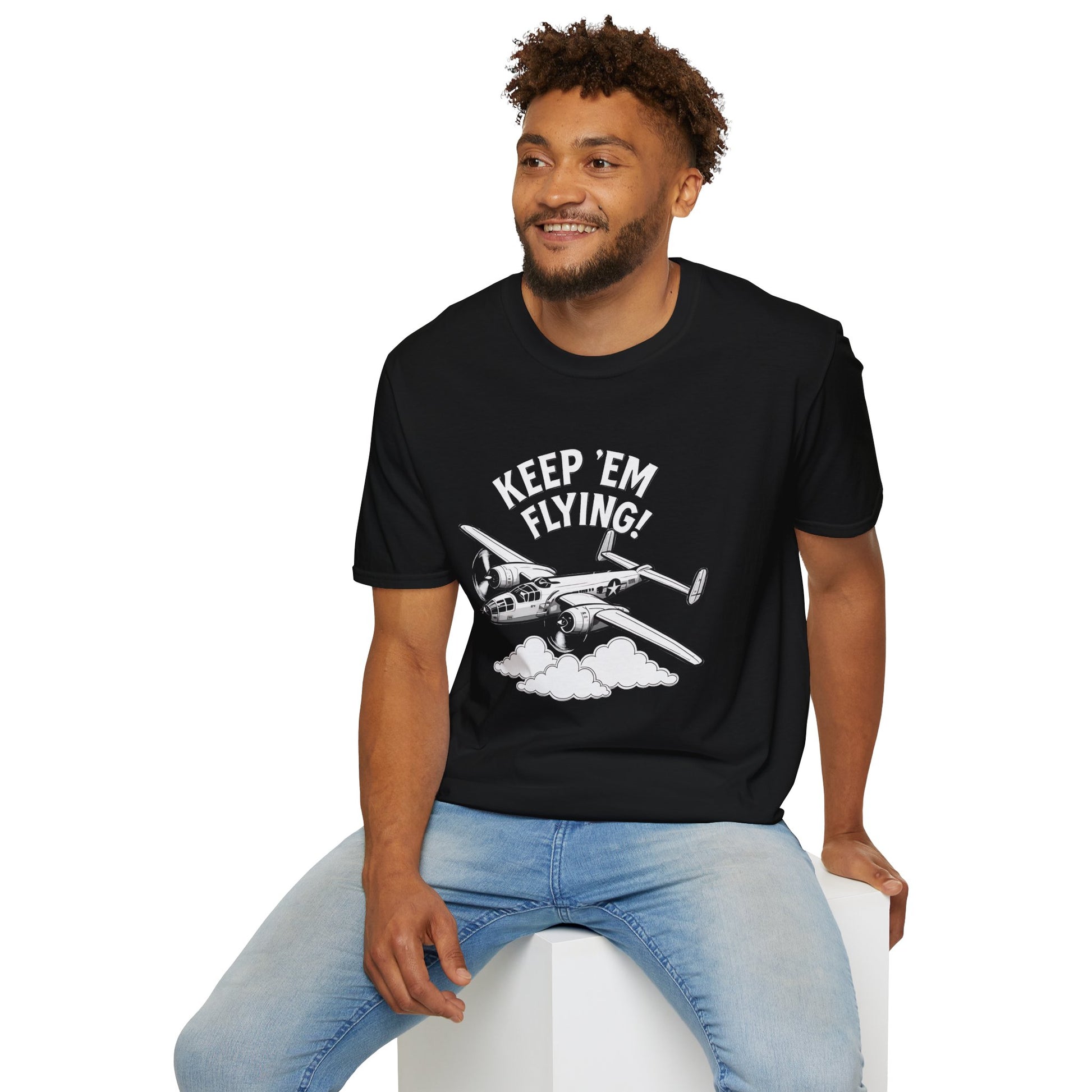 B-25 Premium T-Shirt – “Keep ’Em Flying!” WWII Medium Bomber Graphic Tee - Pilot gifts - warbird t-shirt