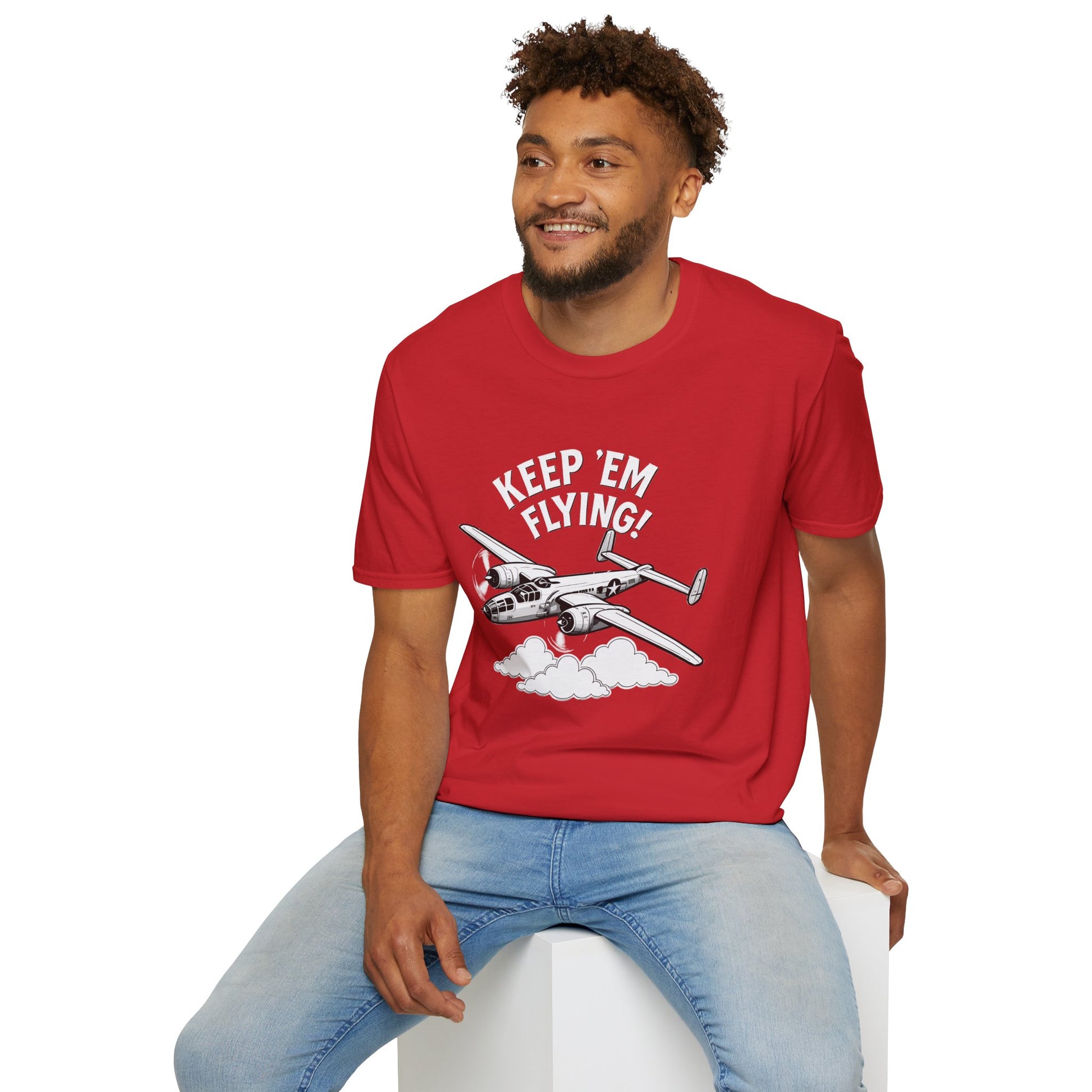 B-25 Premium T-Shirt – “Keep ’Em Flying!” WWII Medium Bomber Graphic Tee - Pilot gifts - warbird t-shirt