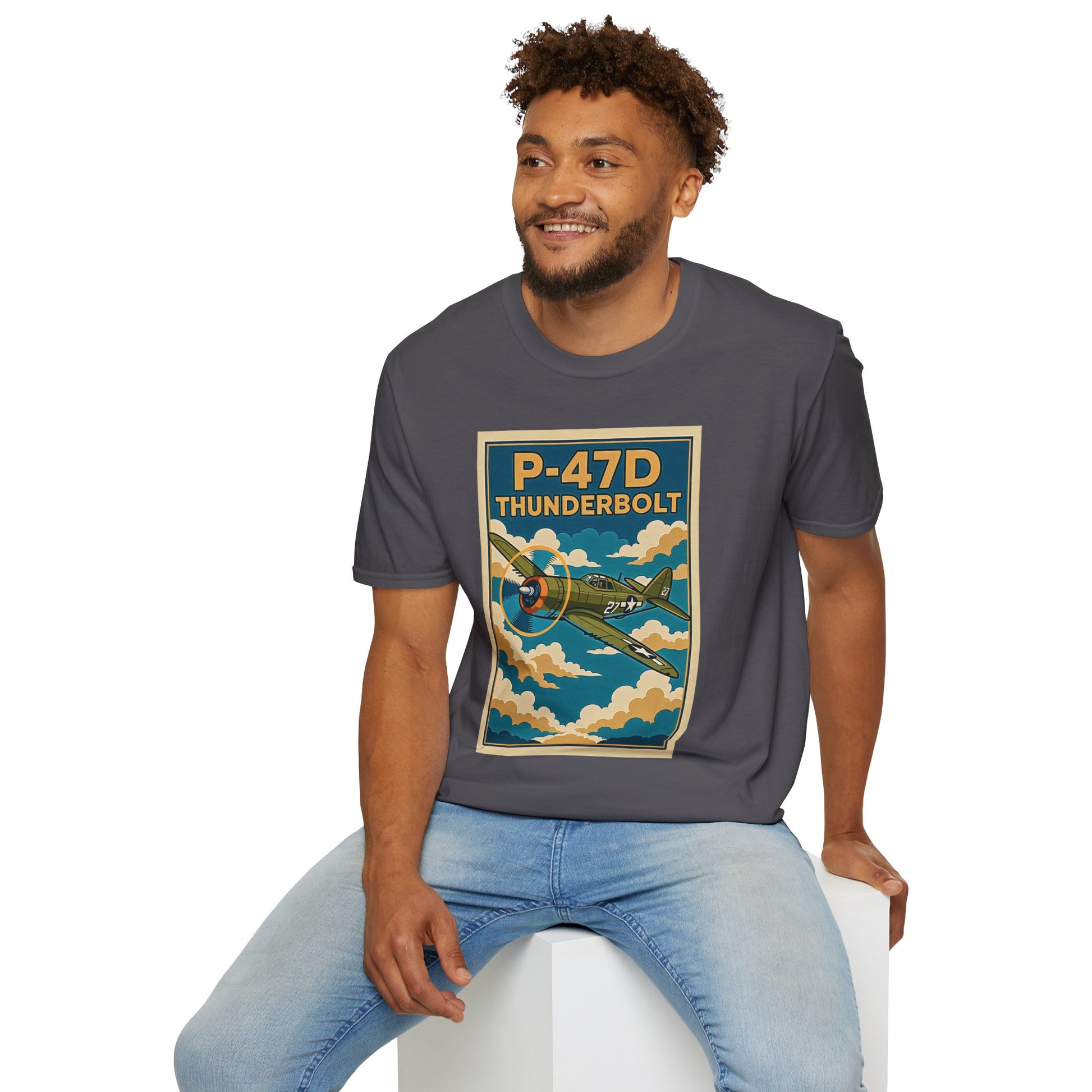 P-47D Premium T-Shirt – Thunderbolt WWII Fighter Full Graphic Aviation Tee - Pilot gifts - warbird t-shirt