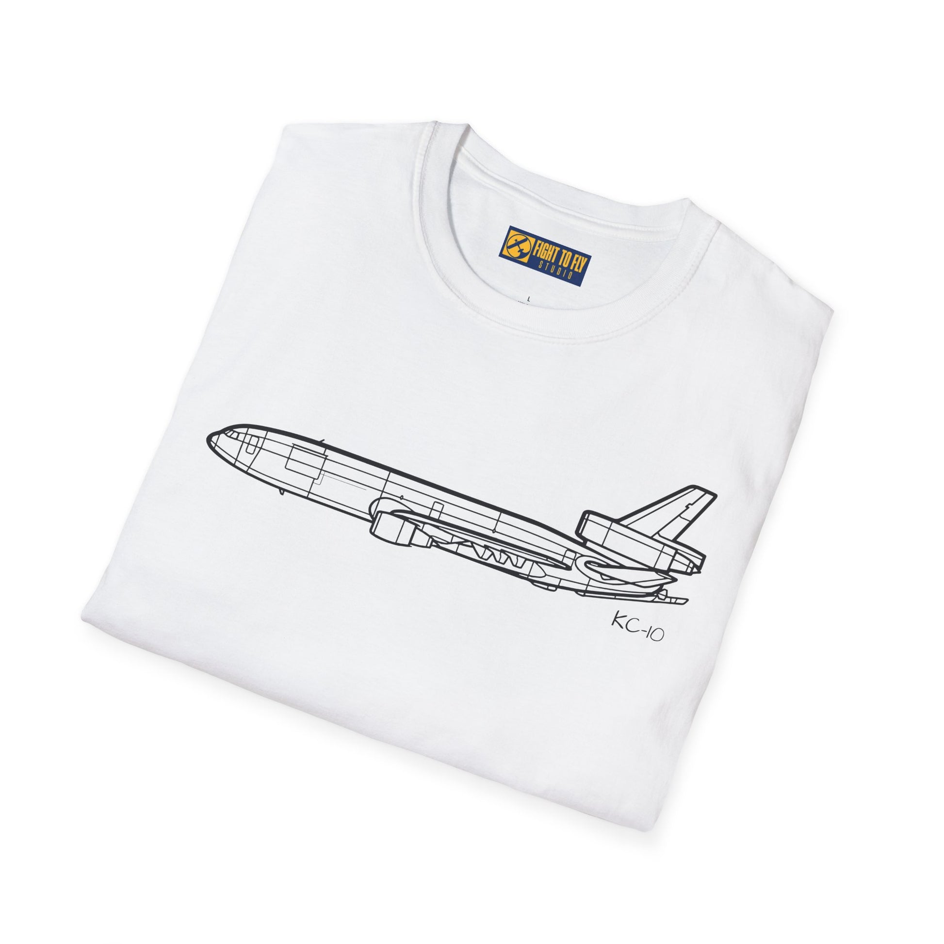 KC-10 T-Shirt – KC-10 Aerial Refueling Tanker Jet Side Profile Aviation Tee