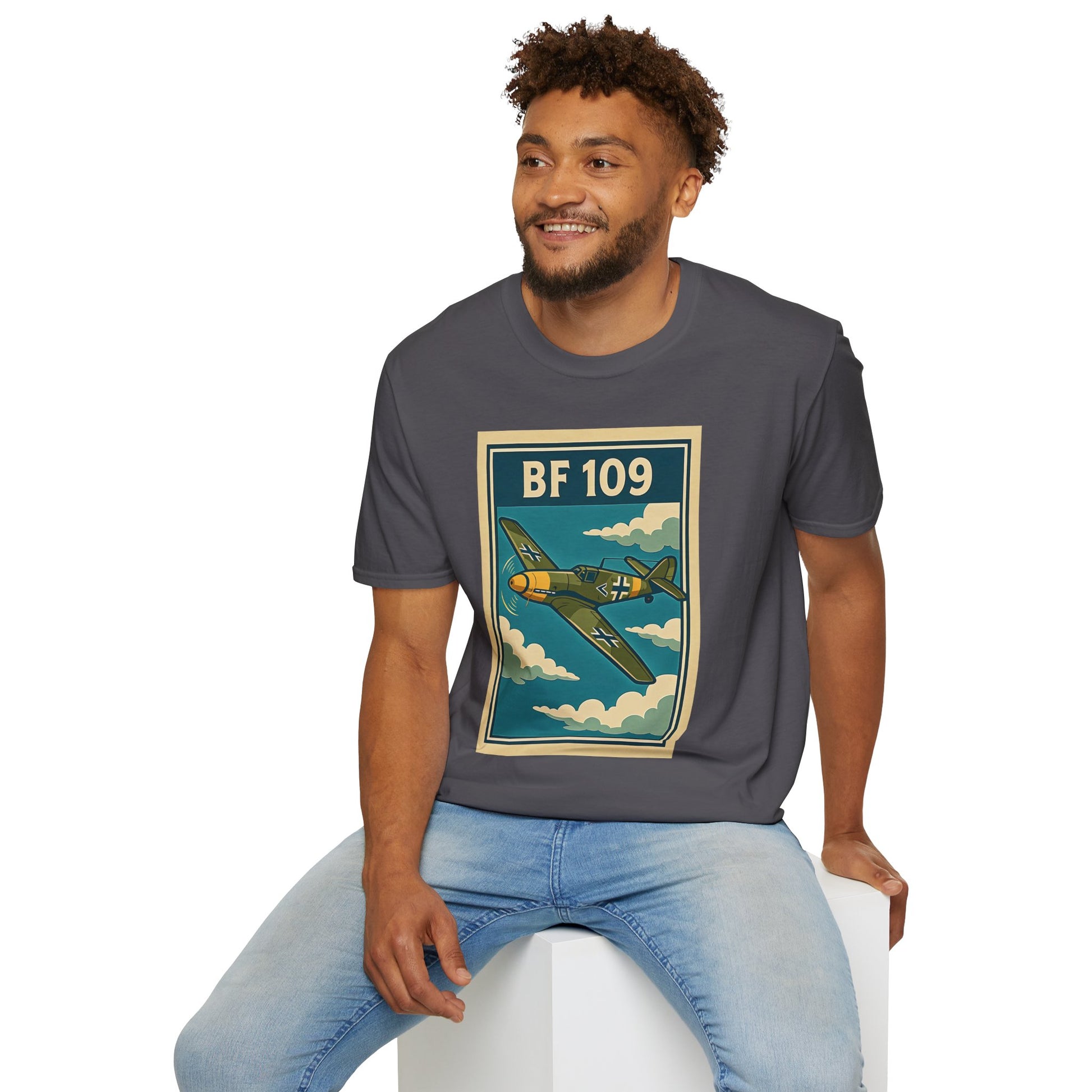Bf 109 Premium T-Shirt – Iconic WWII Fighter Full Print Aviation Tee - Pilot gifts - warbird t-shirt
