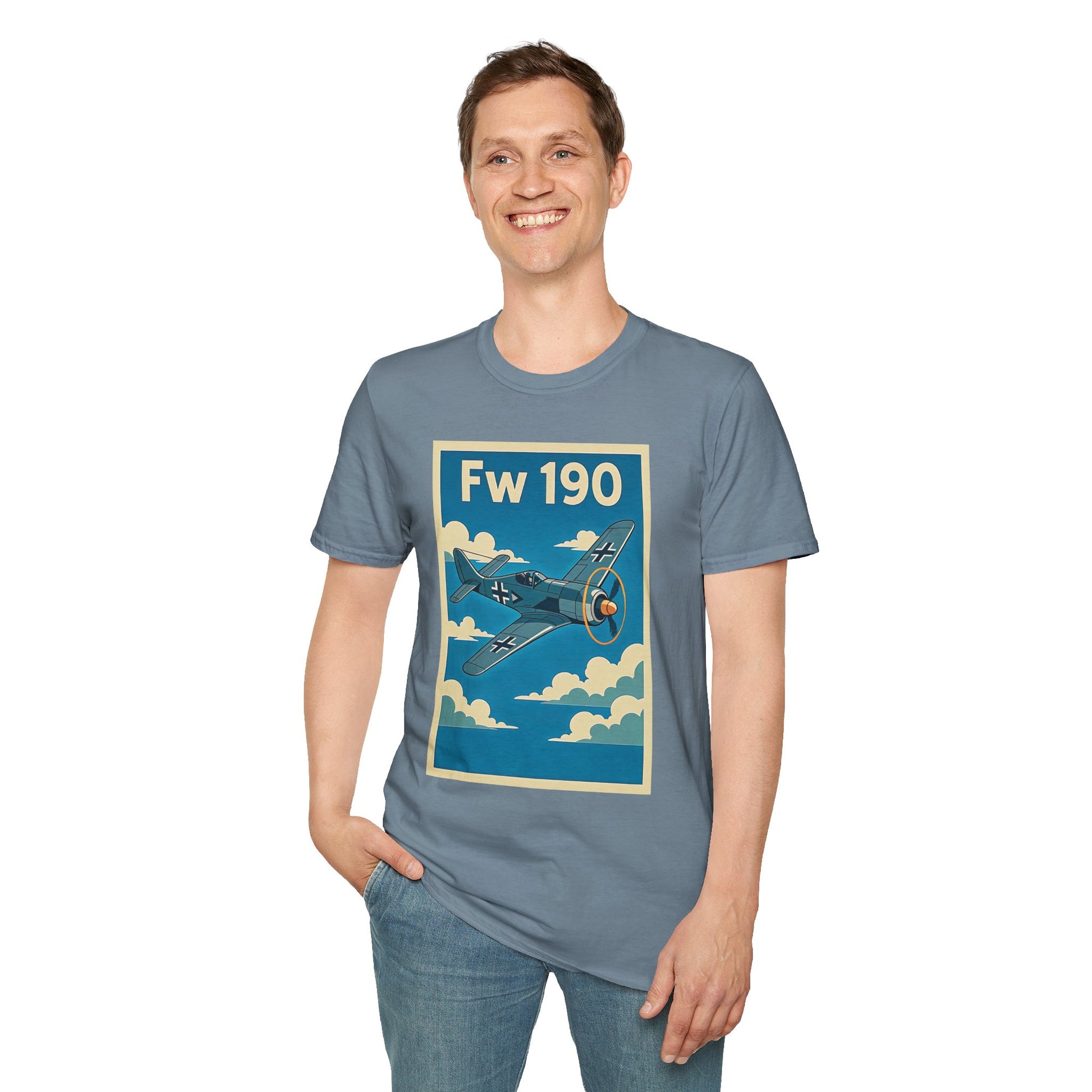 Fw 190 Premium T-Shirt – Focke-Wulf Fighter Full Graphic WWII Aviation Tee - Pilot gifts - warbird t-shirt