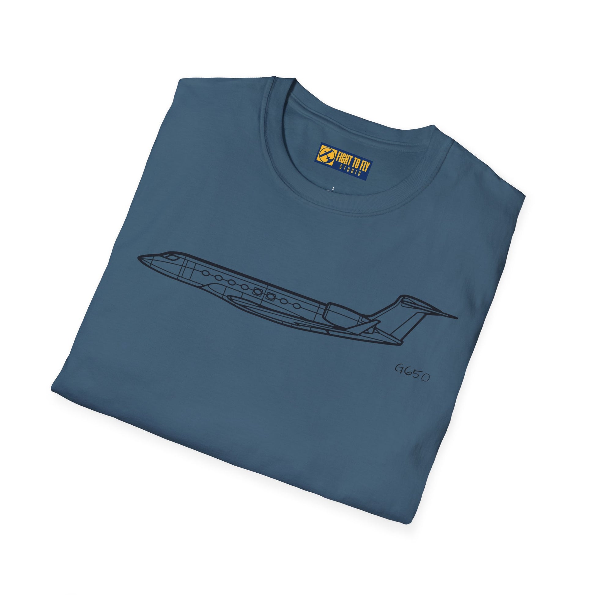 G650 T-Shirt – Gulfstream G650 Private Jet Side Profile Aviation Tee