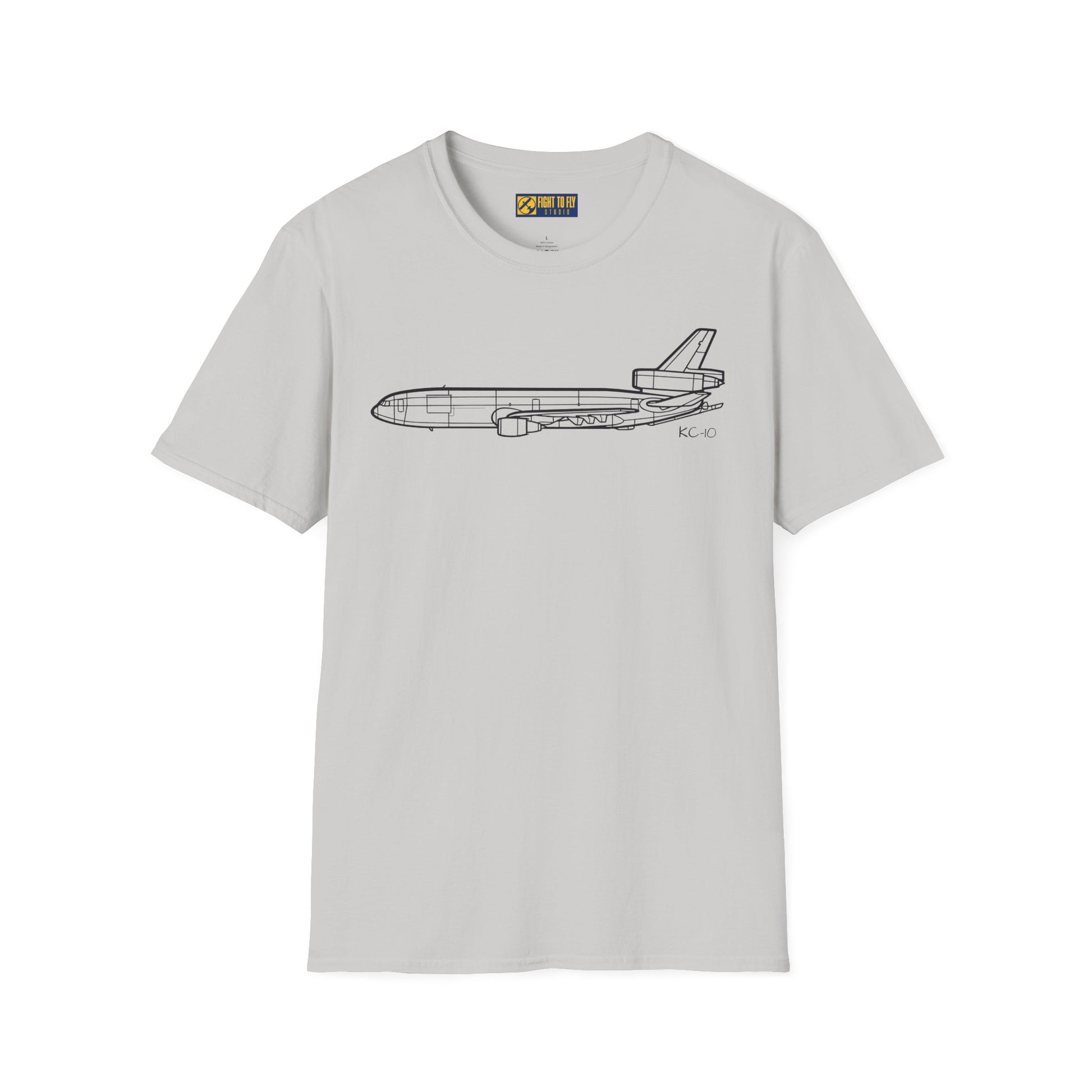KC-10 T-Shirt – KC-10 Aerial Refueling Tanker Jet Side Profile Aviation Tee